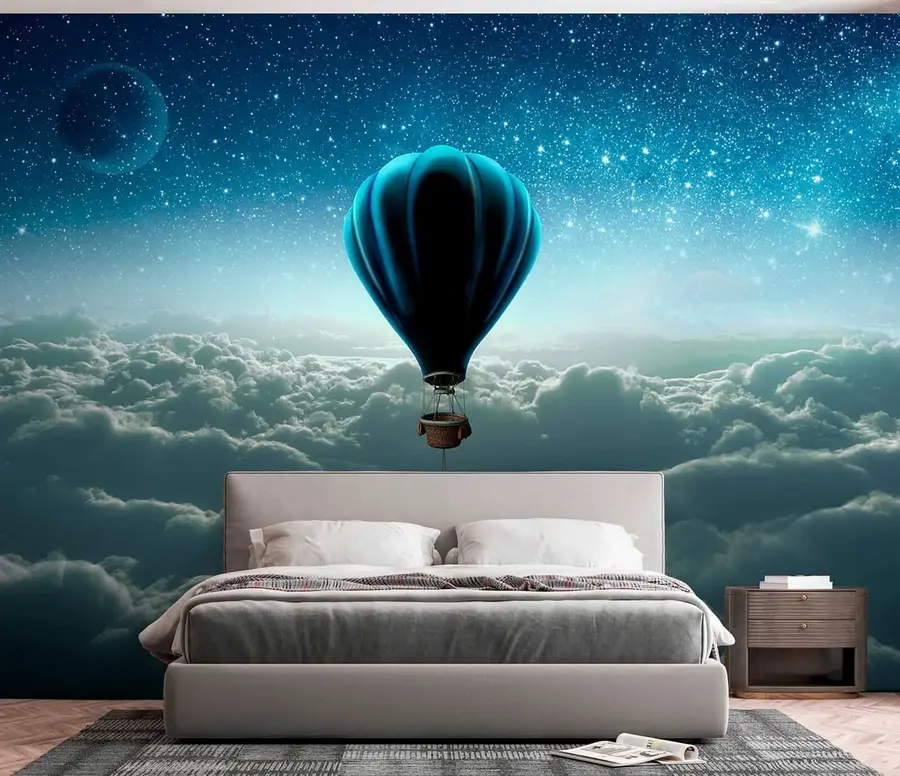 Papier peint Ballon à air chaud sur le fond du ciel nocturne u70538