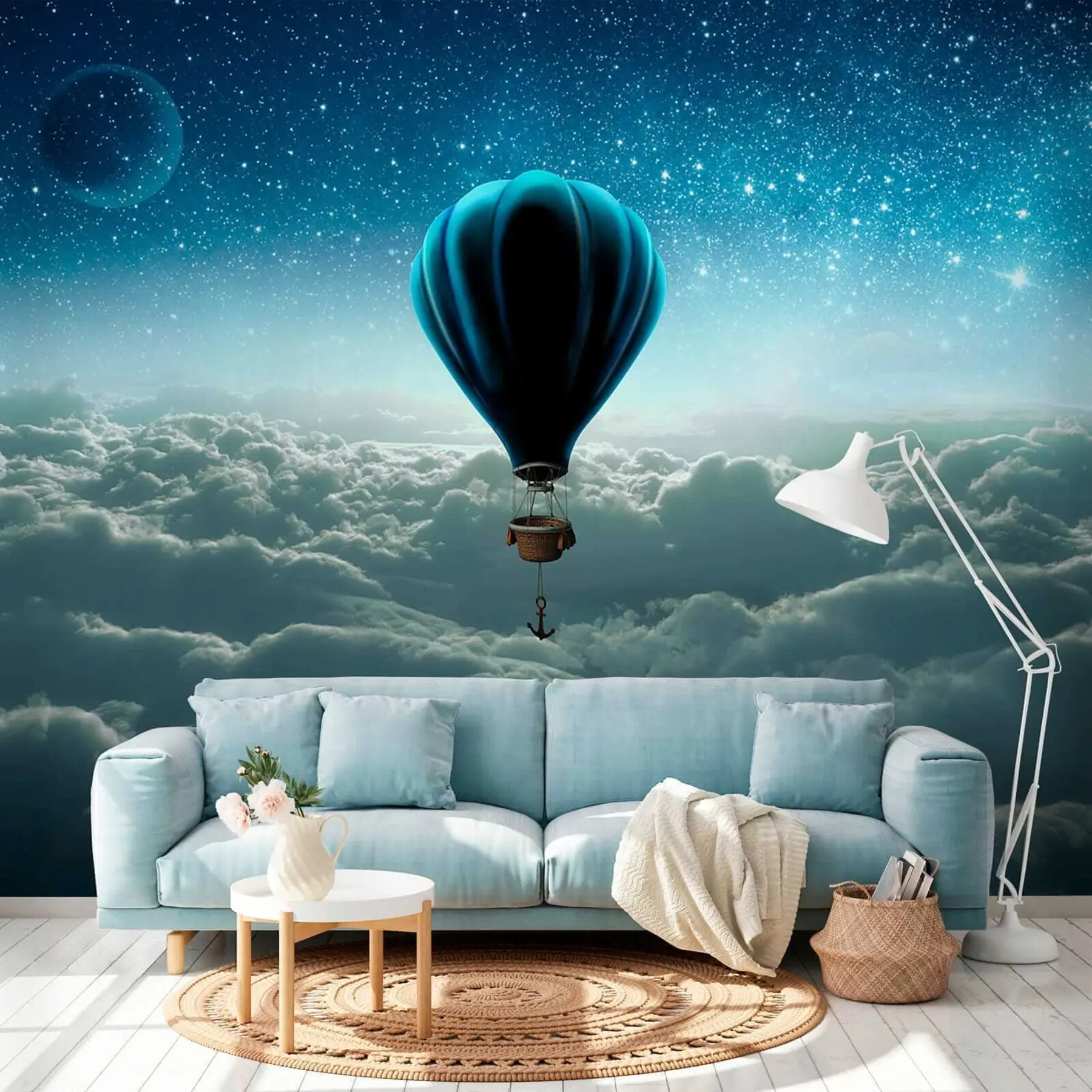 Papier peint Ballon à air chaud sur le fond du ciel nocturne u70538