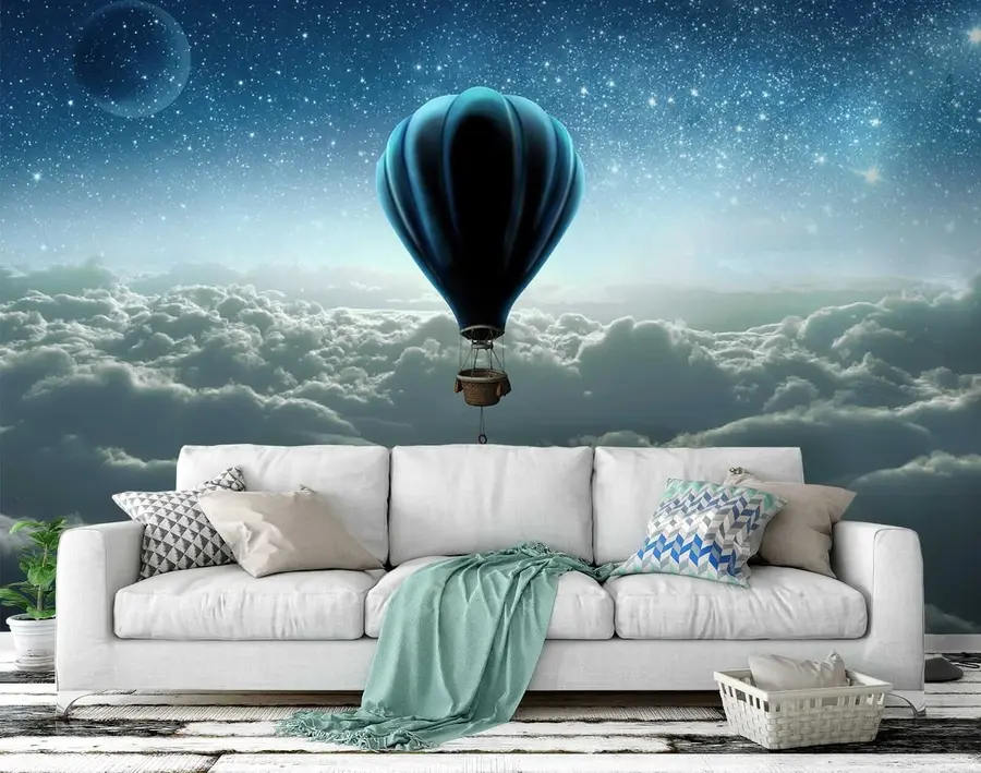 Papier peint Ballon à air chaud sur le fond du ciel nocturne u70538