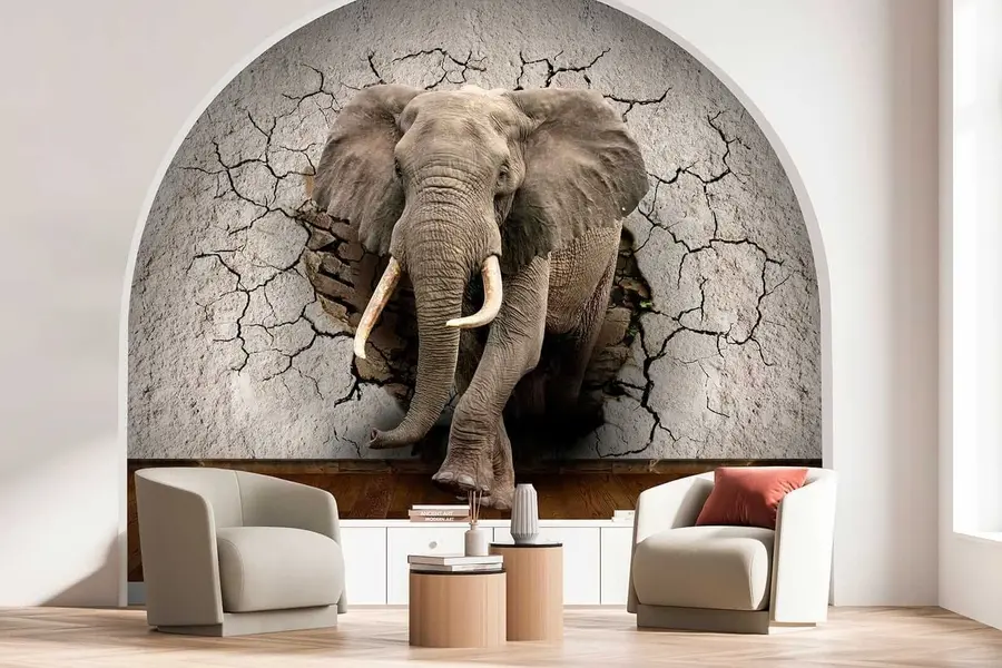 Papier peint L'éléphant perce le mur u77854