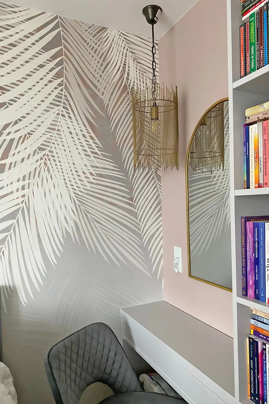 Papier peint Feuilles de palmier grises u48556