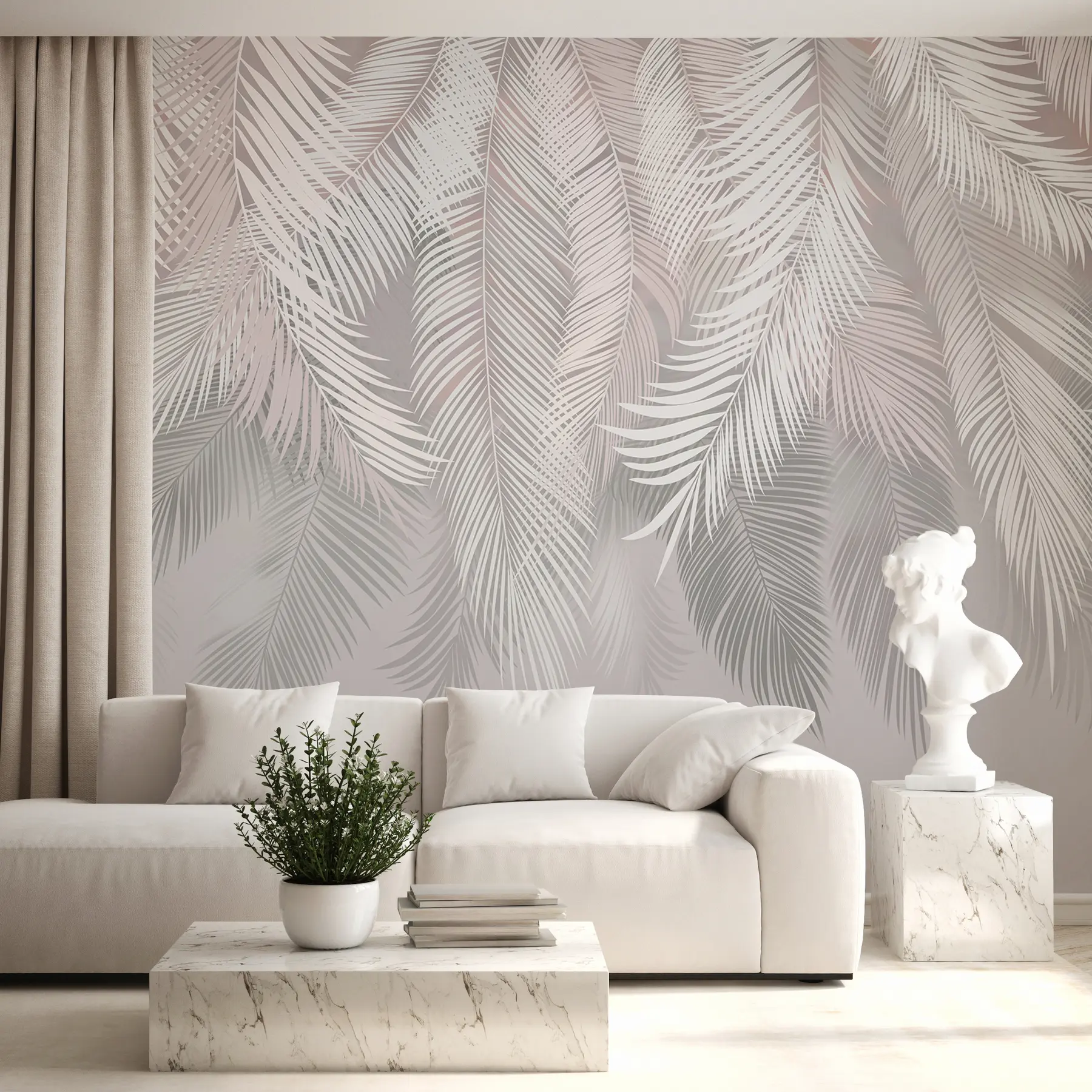 Papier Peint Adhésif 3D Gris Motif Graphique – Kay – Déco Murale Originale
