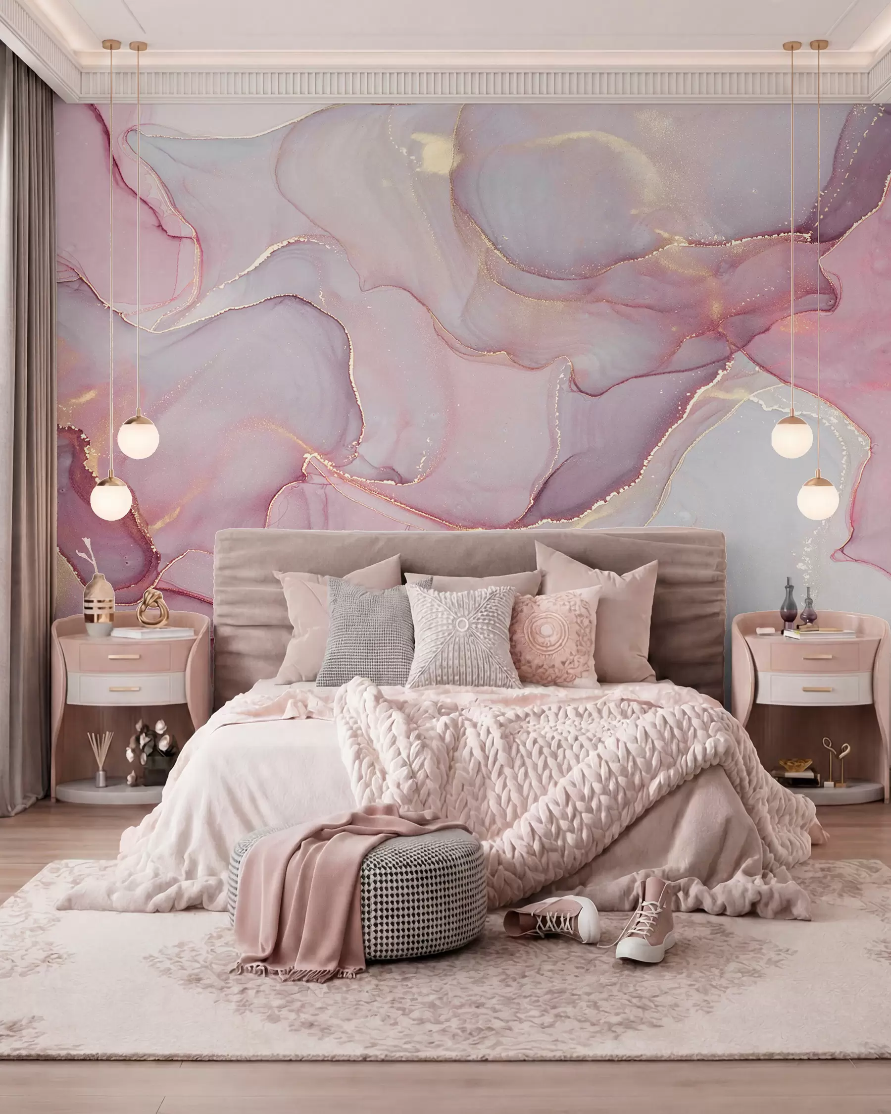 Papier peint Agate rose u70787