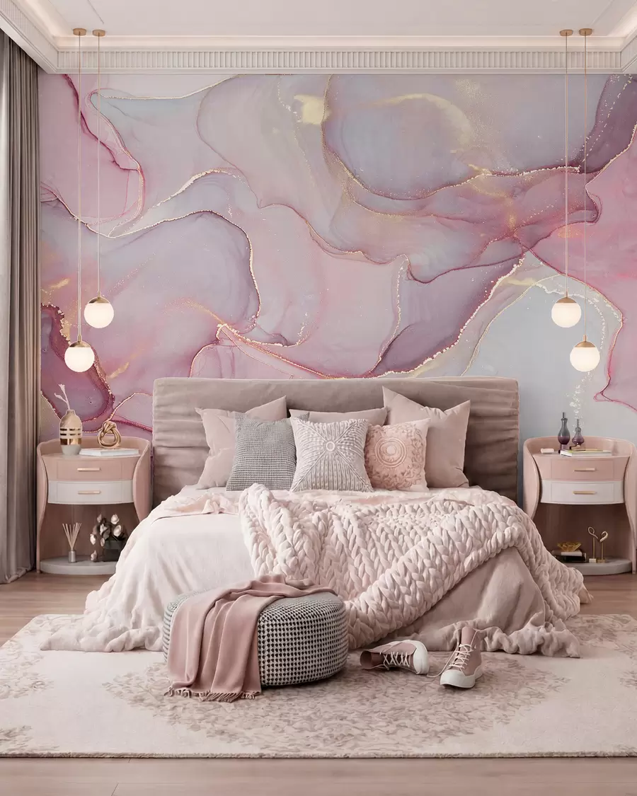 Papier peint Fluide en rose u70787