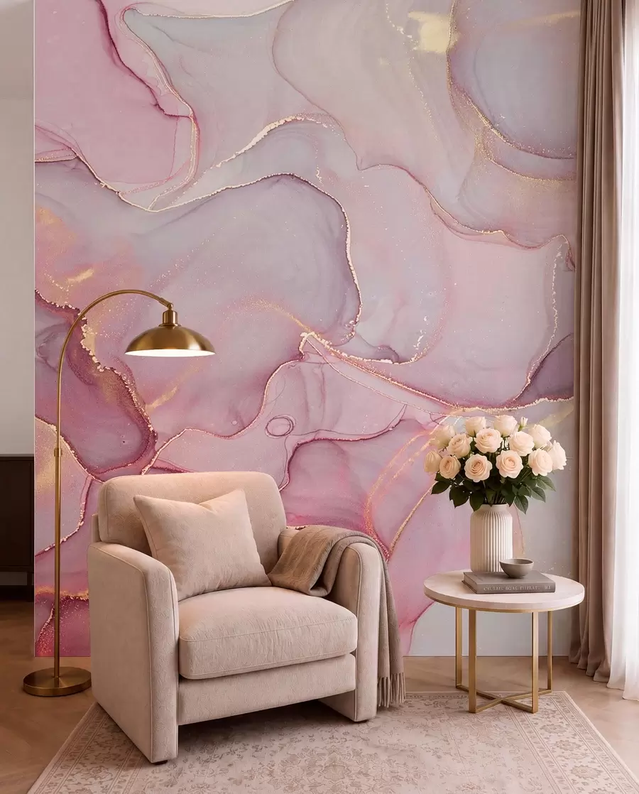Papier peint Fluide en rose u70787
