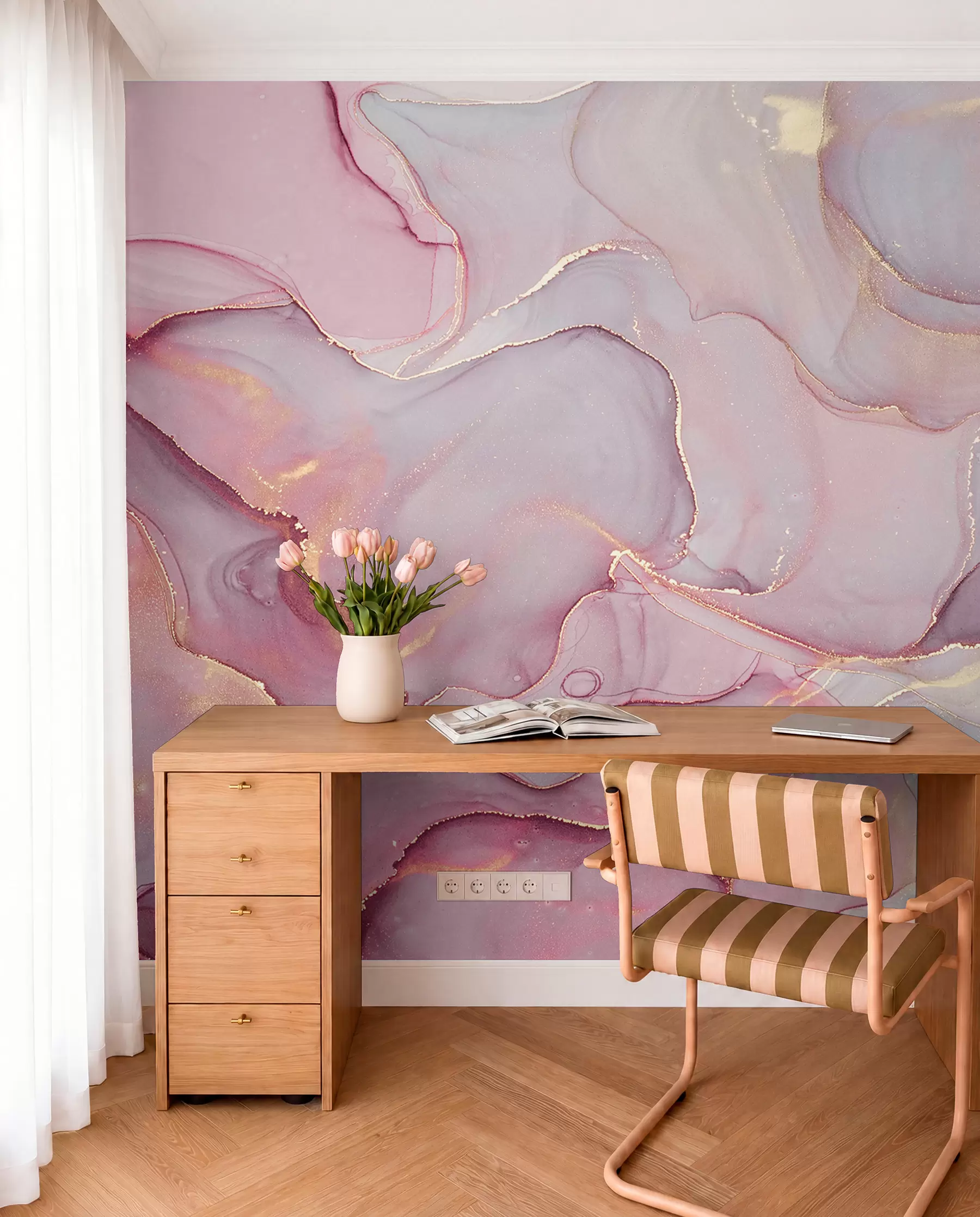 Papier peint Fluide en rose u70787
