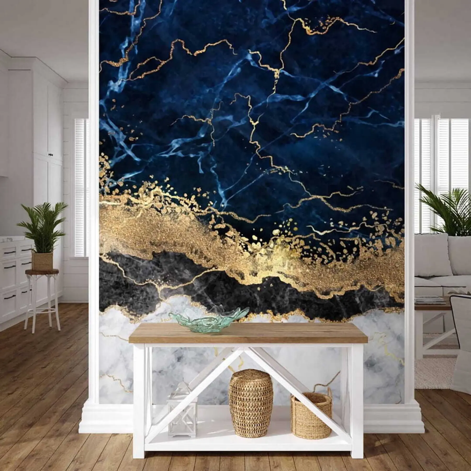 Papier peint Marbre myrtille u71175