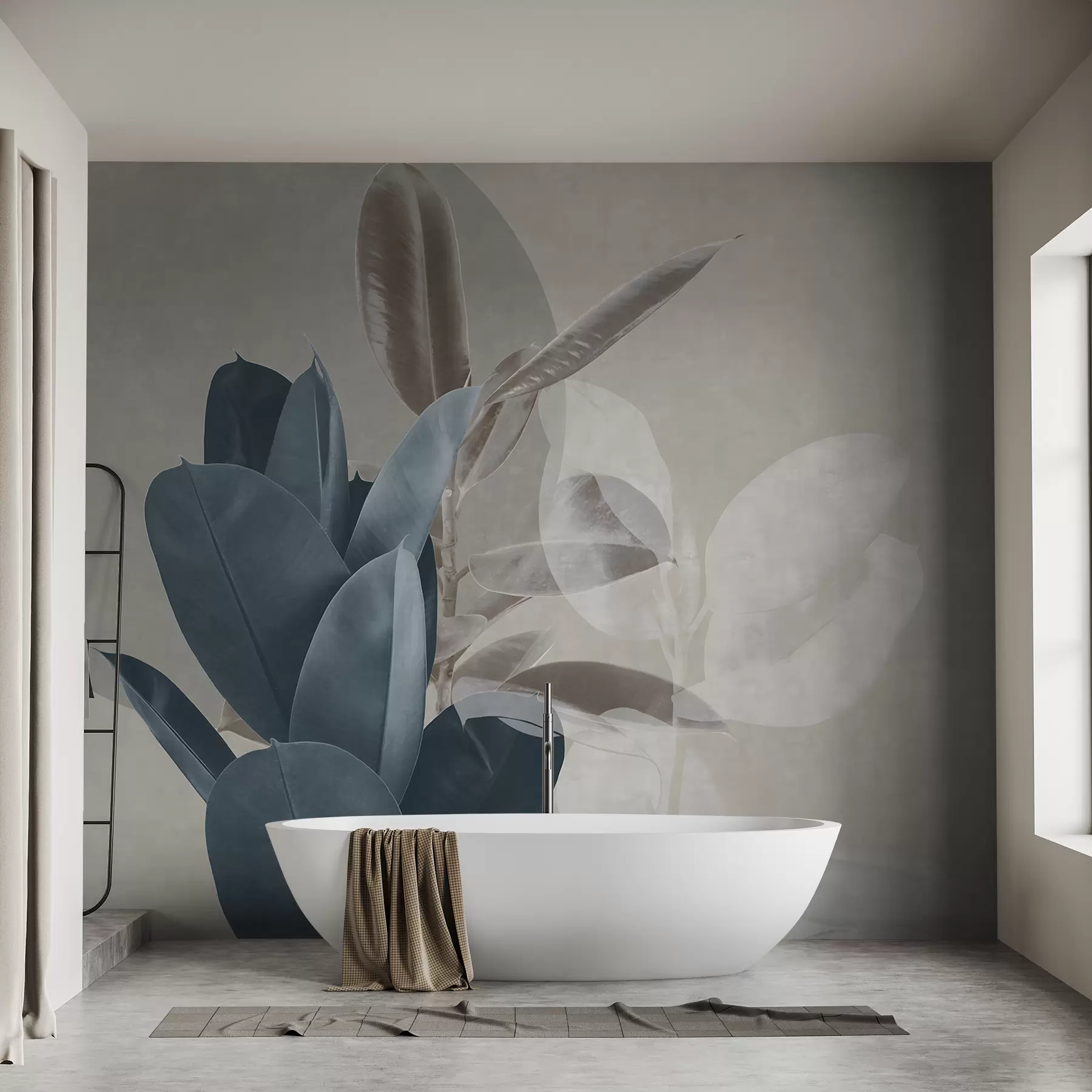 Papier peint Ficus sur fond de mur de grunge u71334