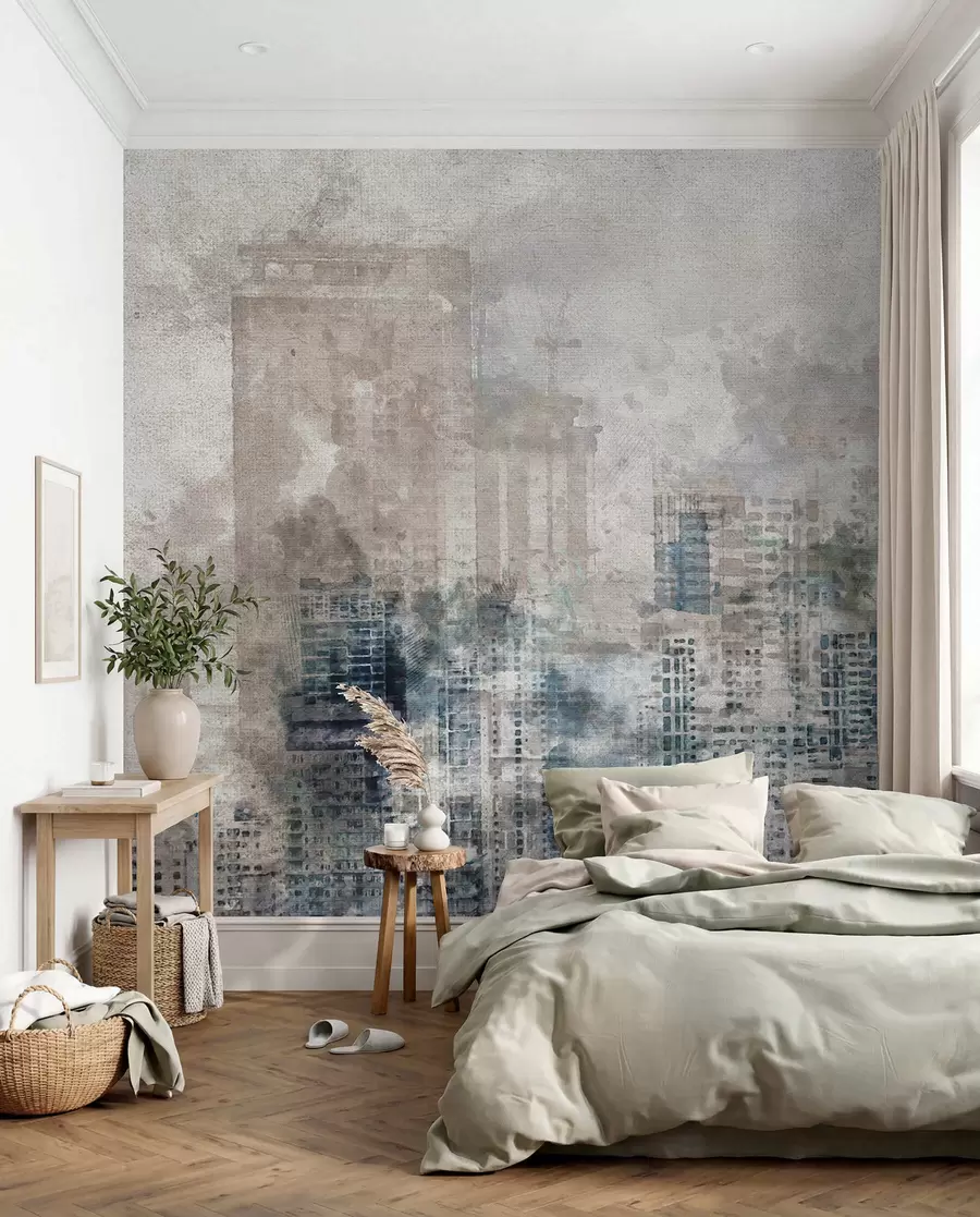 Papier peint Ville aquarelle, toile u20070