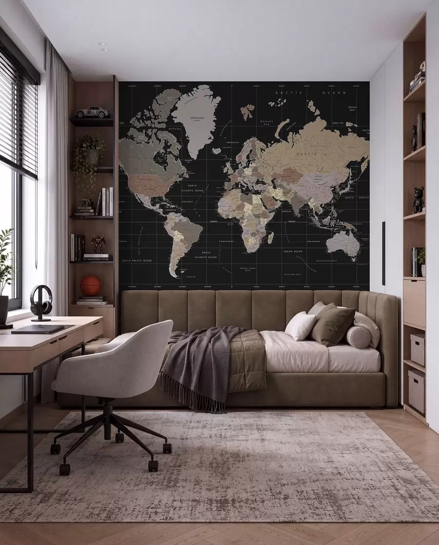 Papier peint Carte détaillée du monde u99477