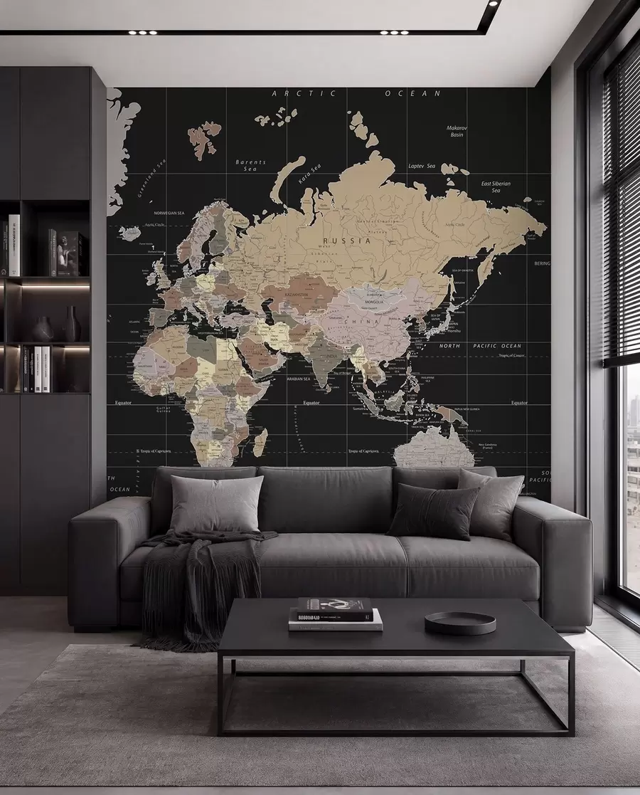 Papier peint Carte détaillée du monde u99477