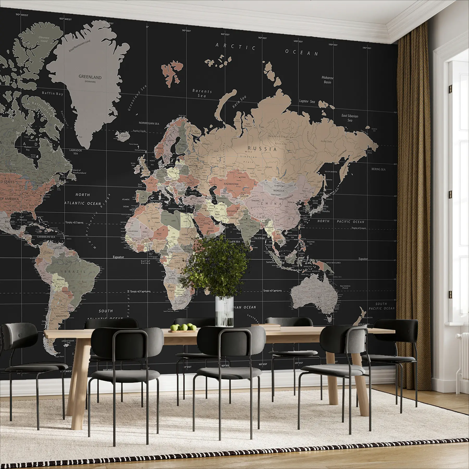 Papier peint Carte détaillée du monde u99477