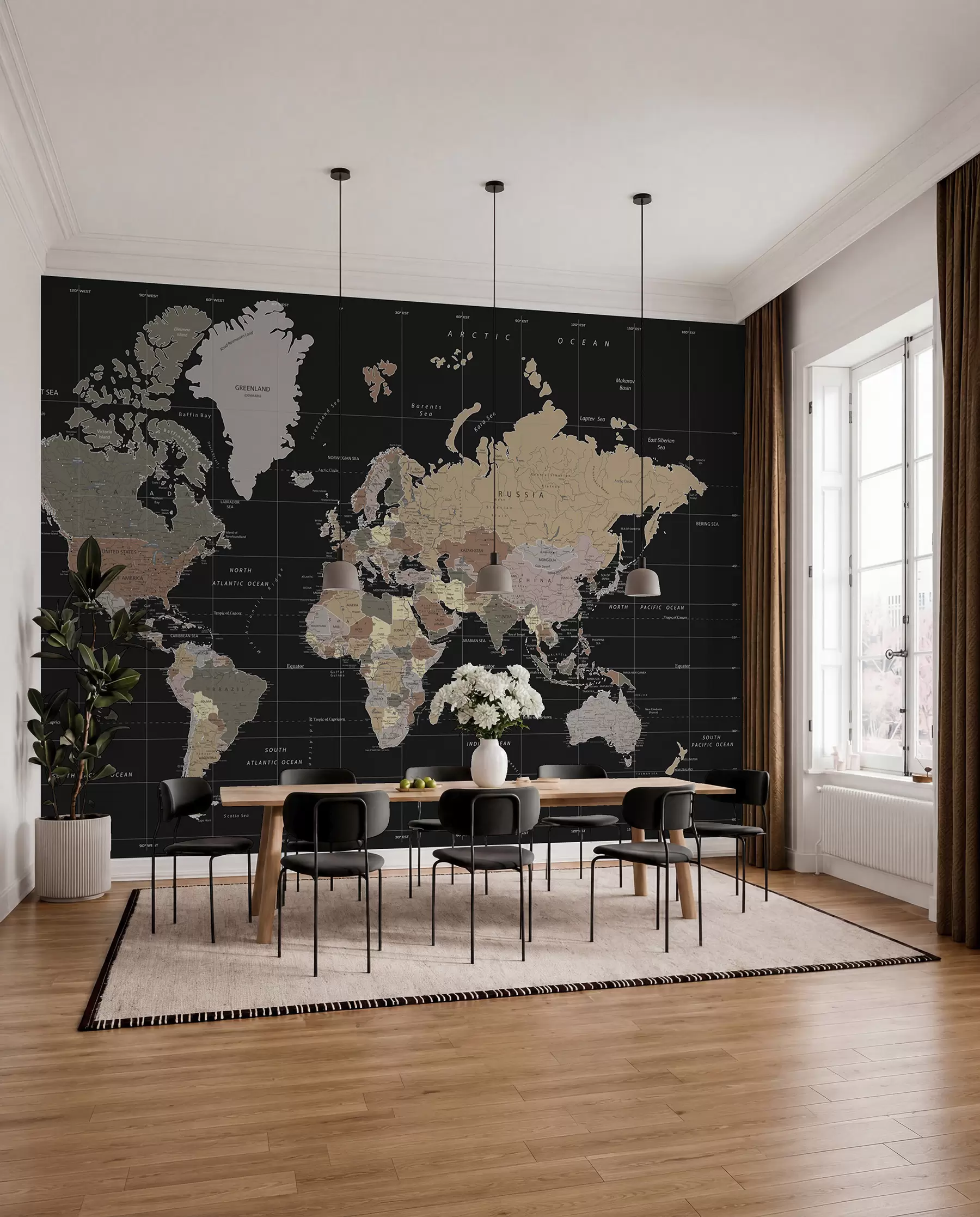 Papier peint Carte détaillée du monde u99477