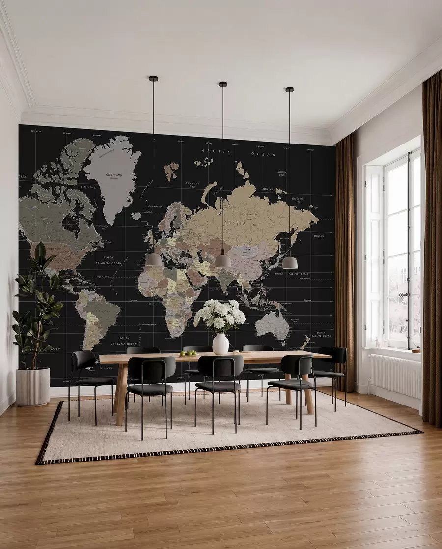 Papier peint Carte détaillée du monde u99477