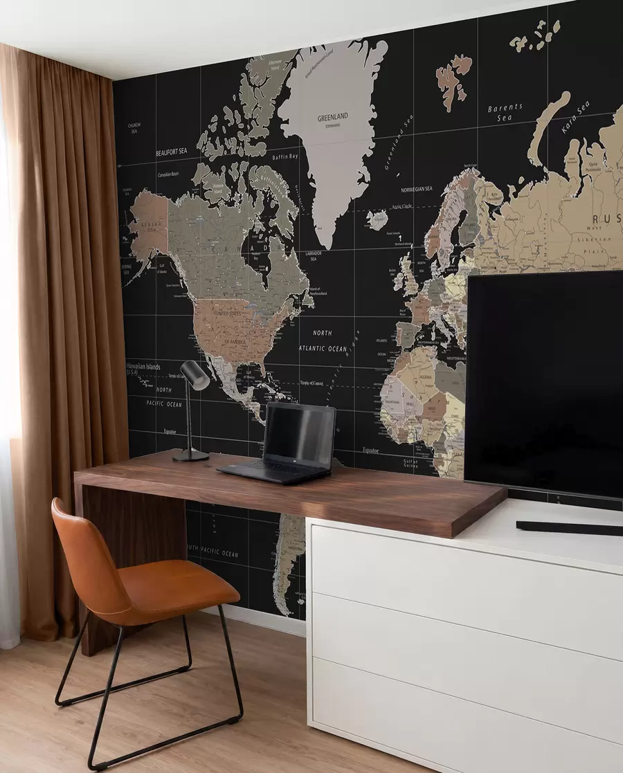 Papier peint Carte détaillée du monde u99477