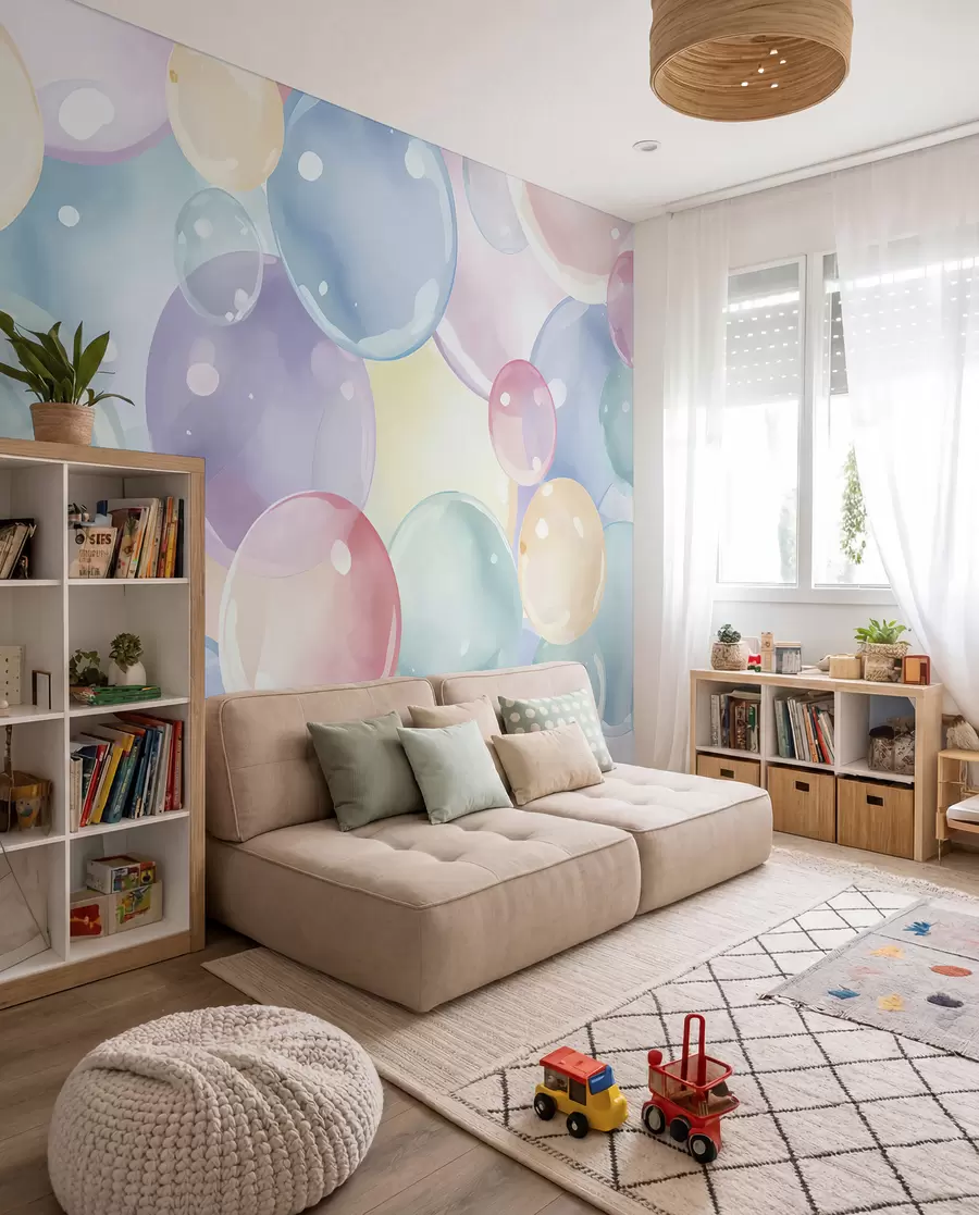 Papier peint Bulles aux couleurs pastel u99730