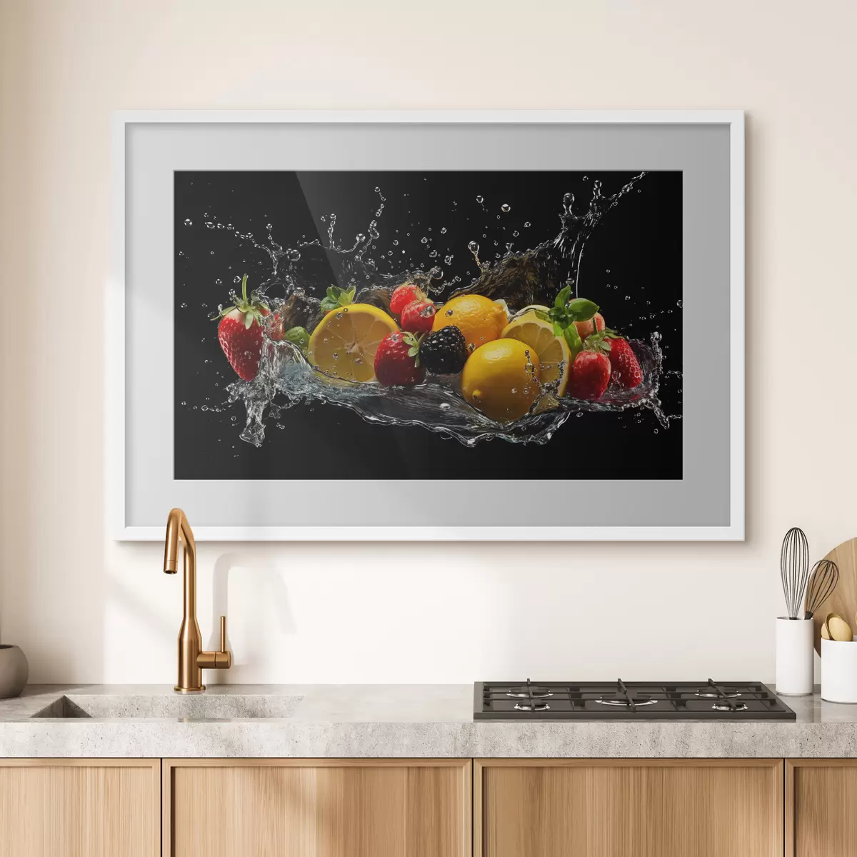 Poster Fruits dans un filet d'eau f37044