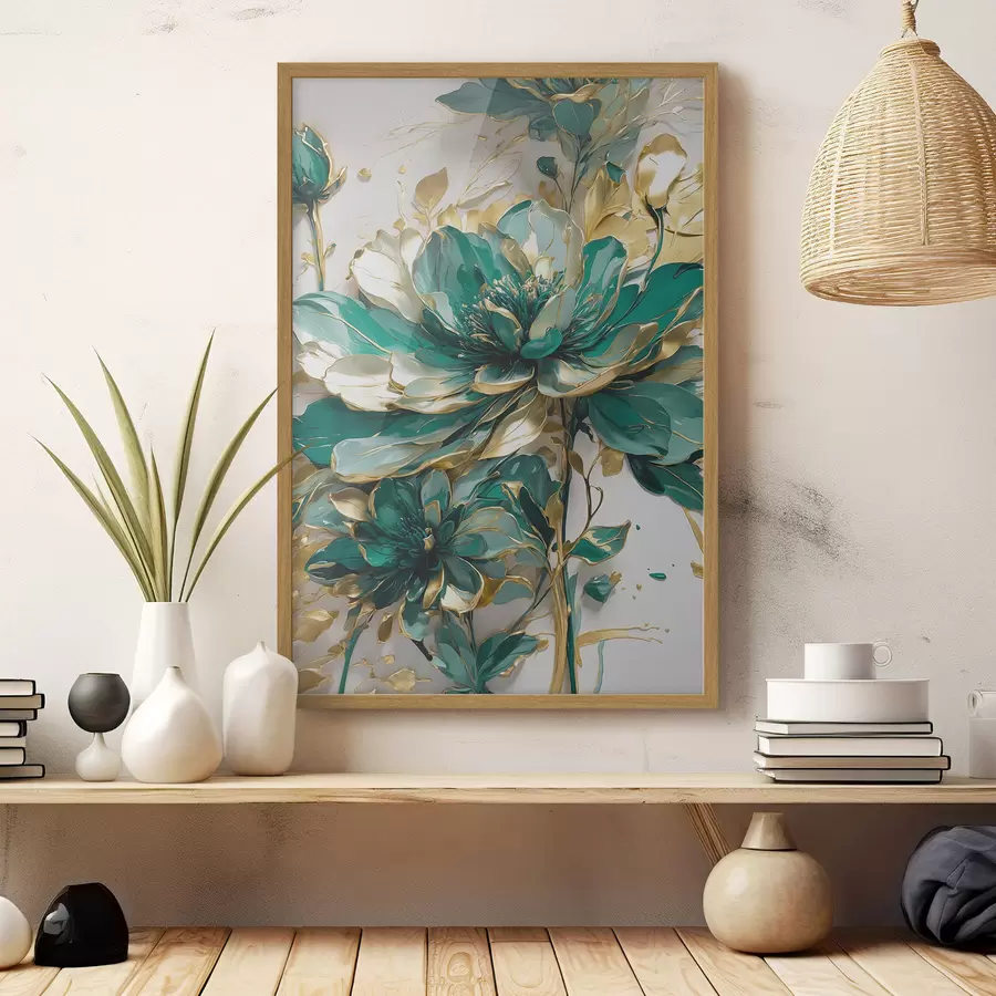 Papier peint Une belle fleur verte f37566