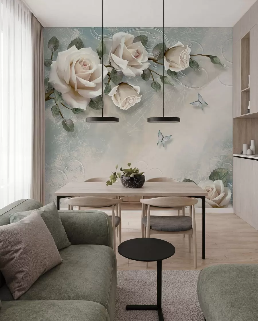 Papier peint Roses crème I u31353d1