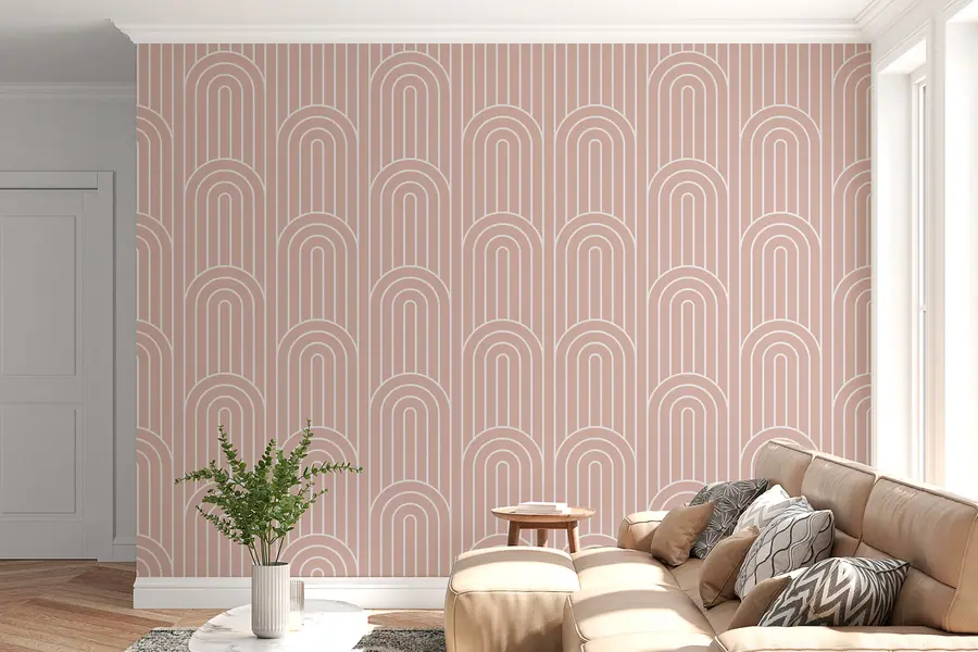 Papier peint Les arcs graphiques géométriques sont la nouvelle tendance beige bohème w00137v3