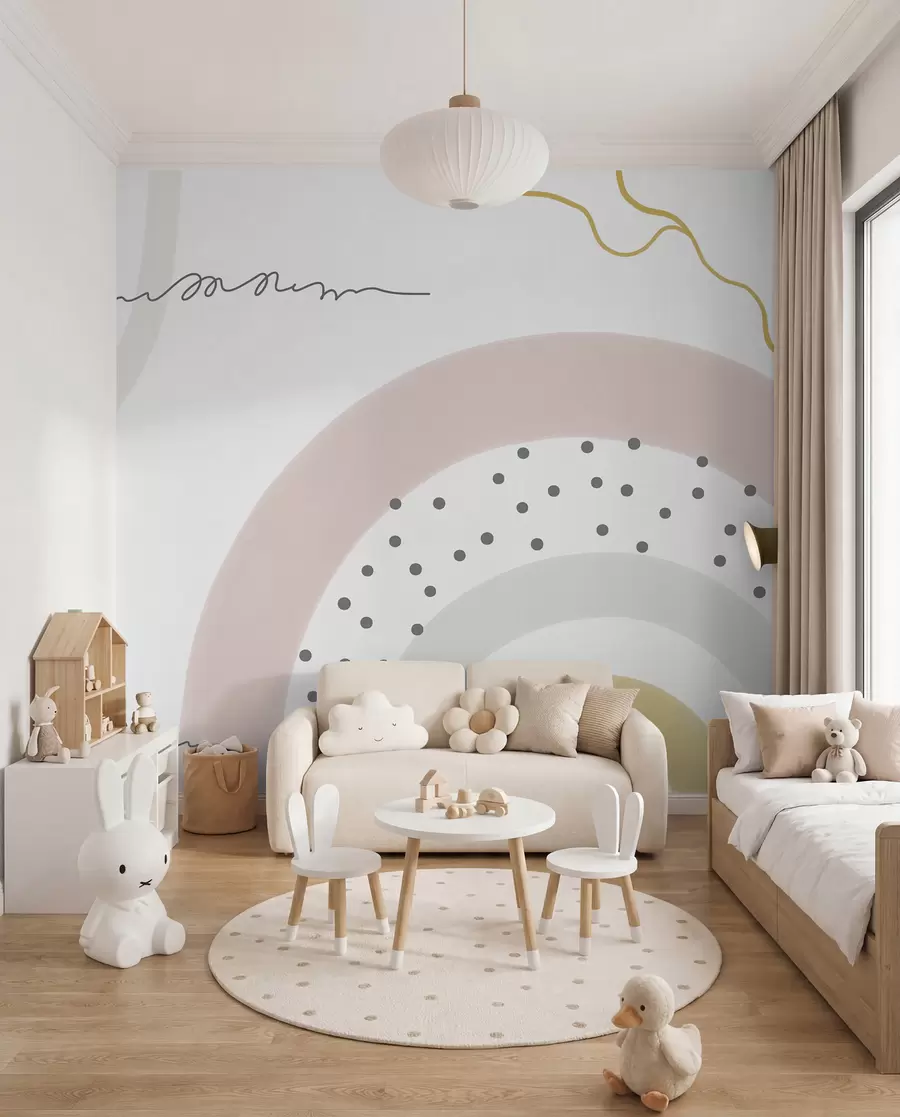 Papier peint Arche colorée à pois u99373