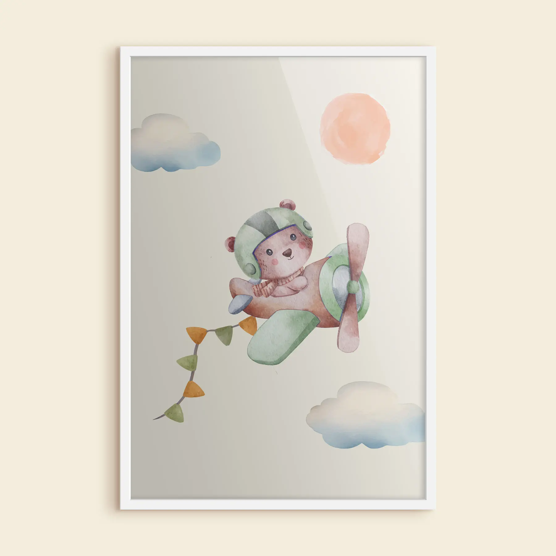 Papier peint Le vol d'un ours en peluche dans une armoire à pharmacie f37916