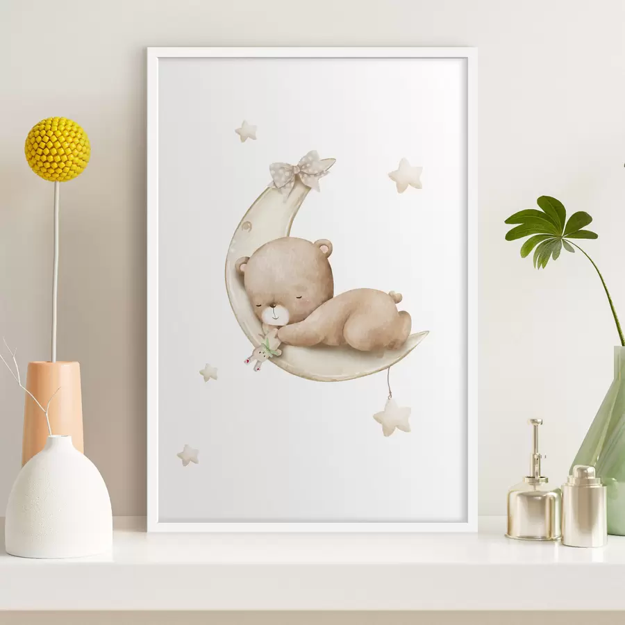Papier peint Ours endormi sur la lune f37917