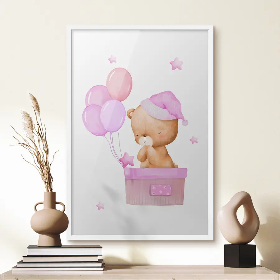 Papier peint Ourson endormi avec boules f37918v2