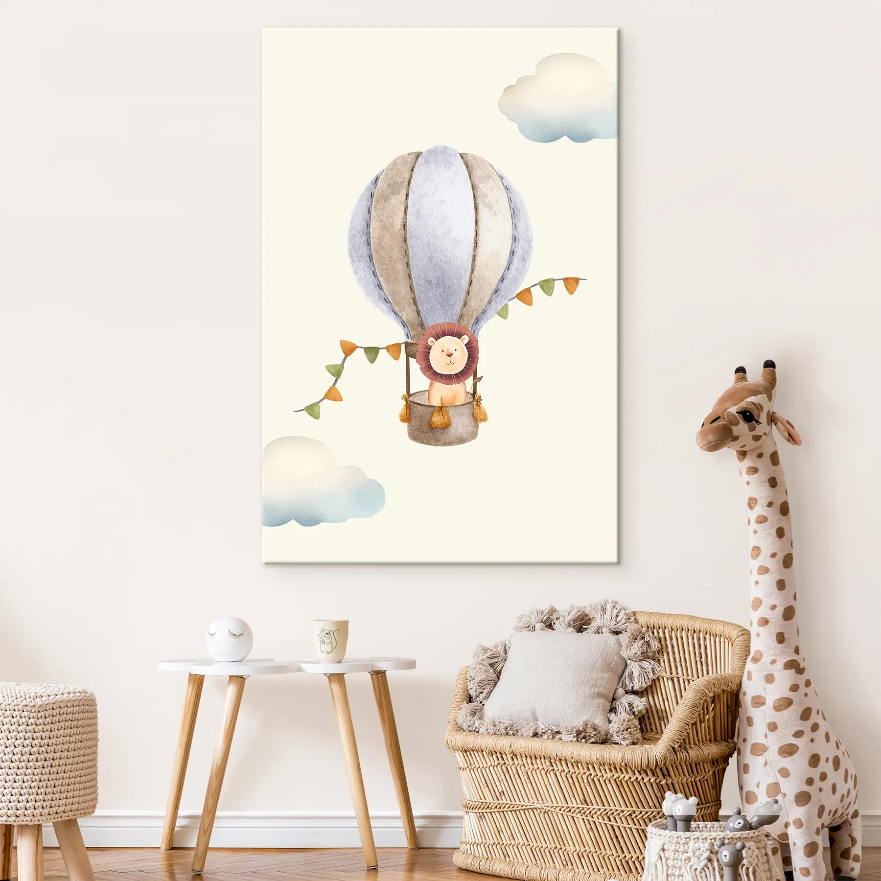 Tableau Un lionceau dans un ballon s37914