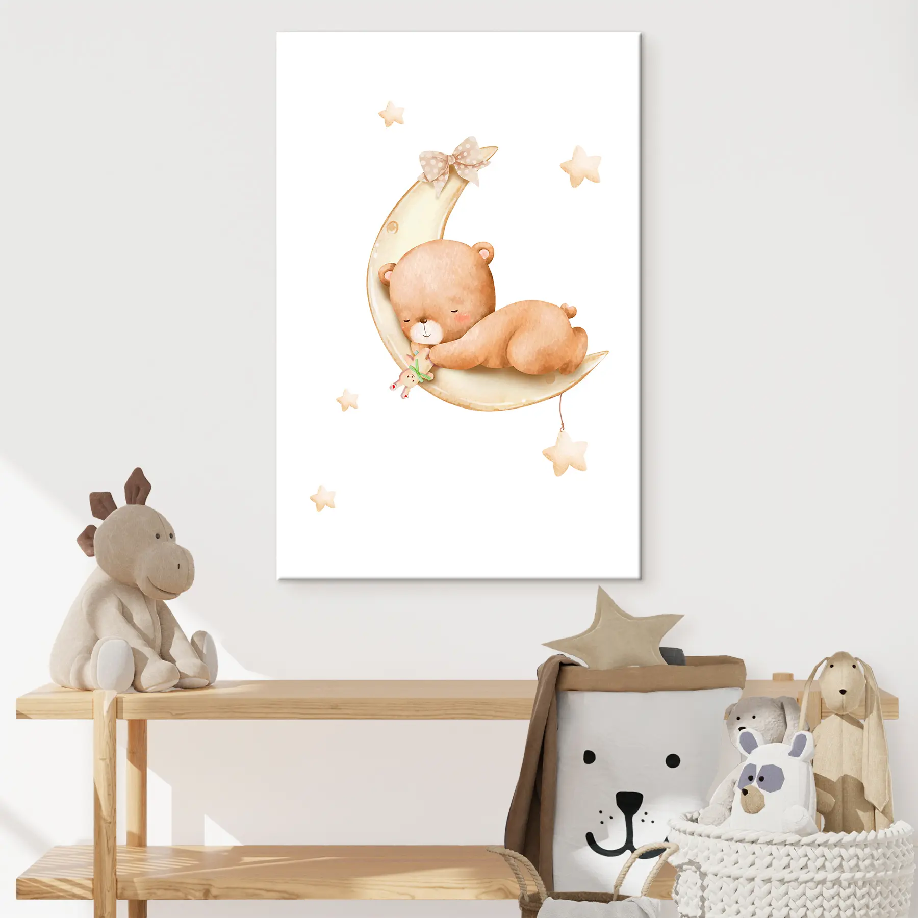 Papier peint Ours endormi sur la lune s37917