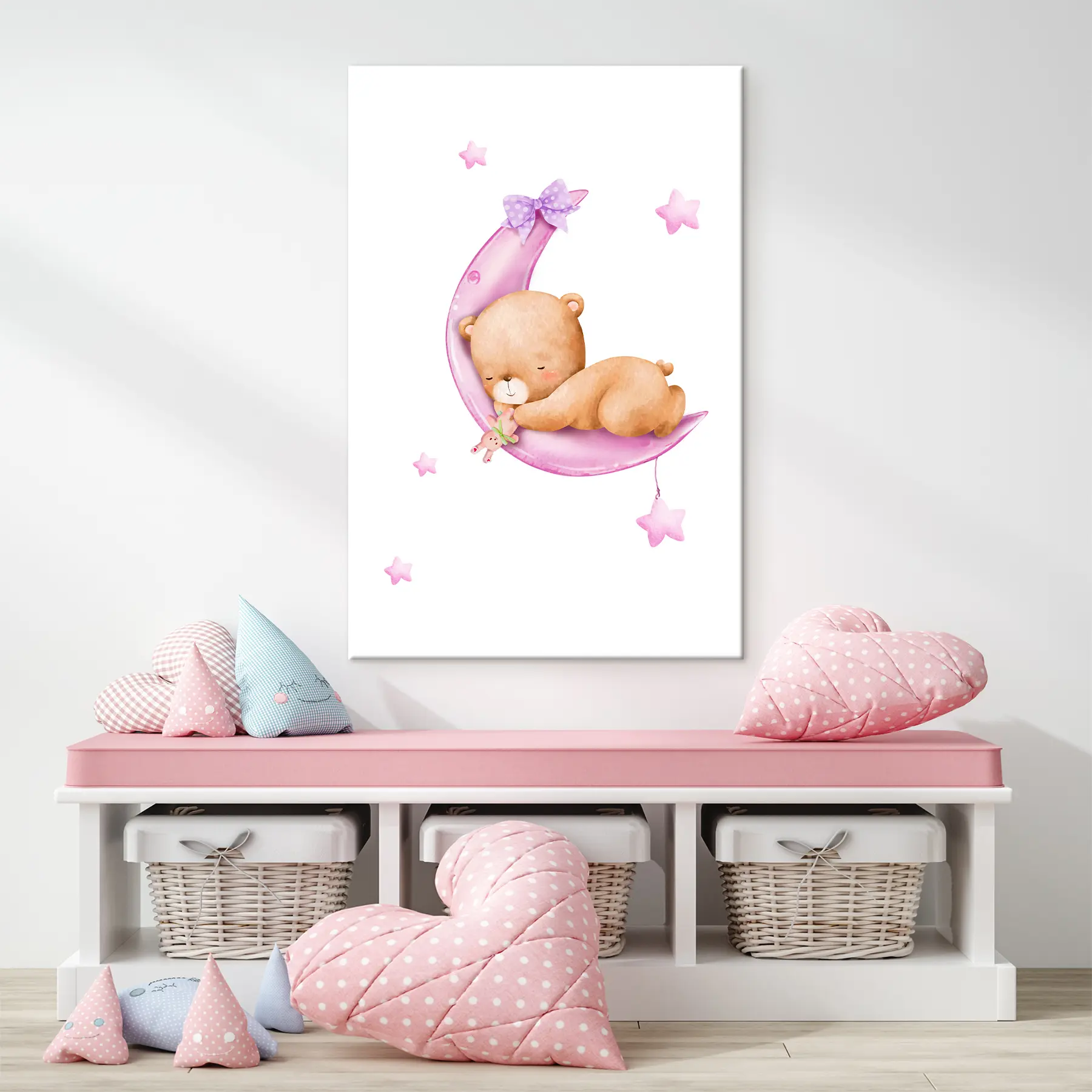 Tableau Ours endormi sur la lune s37917v2