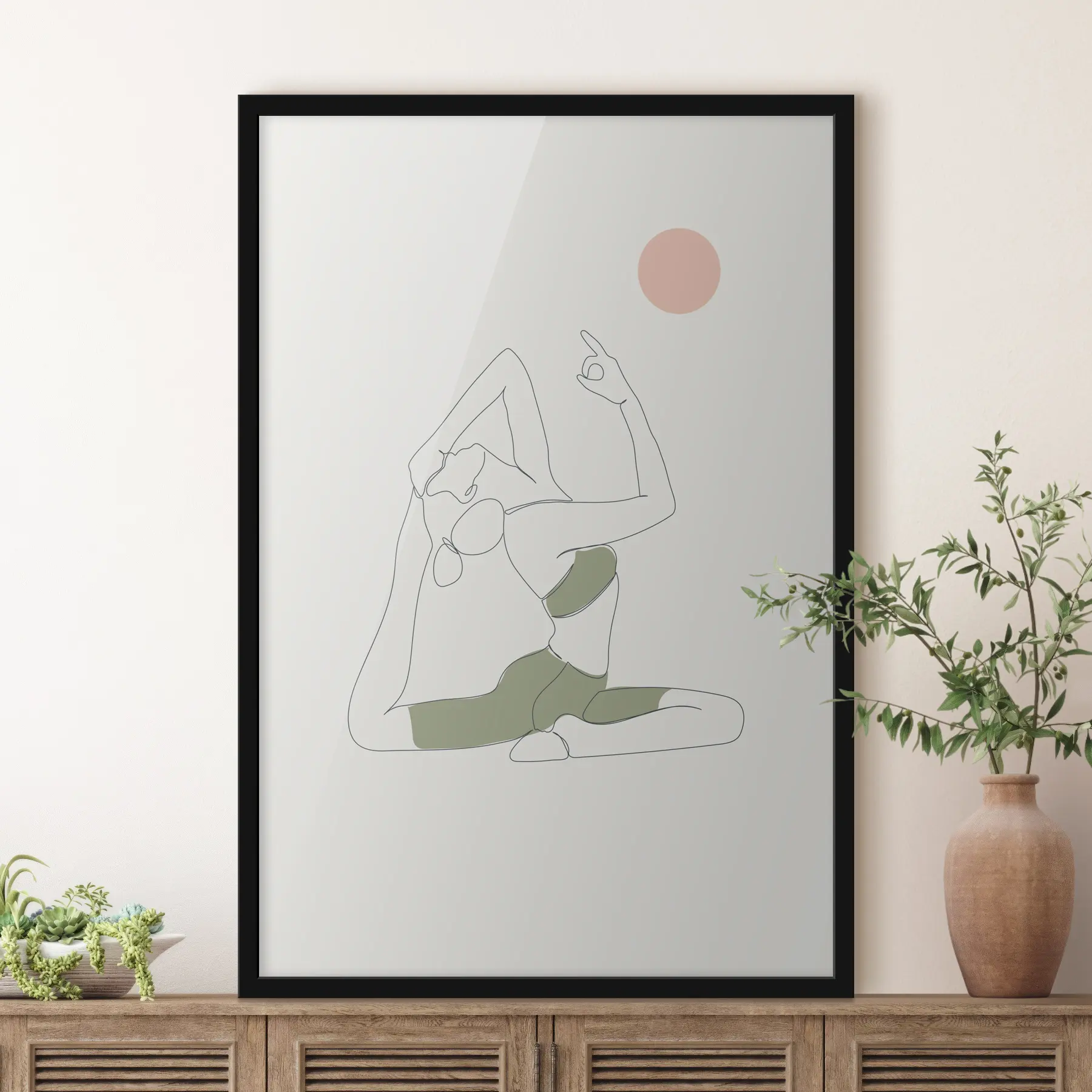 Papier peint Pose de yoga pour fille Asana de la colombe f37986