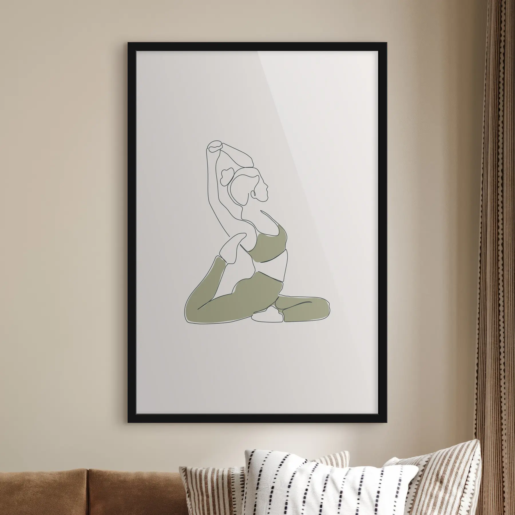 Tableau Pose de yoga pour fille Asana de la colombe f37992