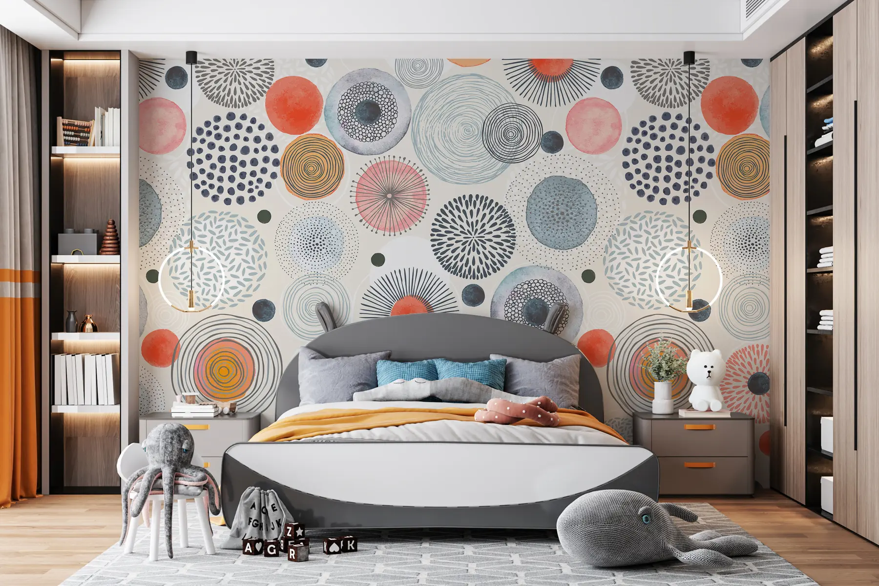 Papier peint Cercles abstraits w00043