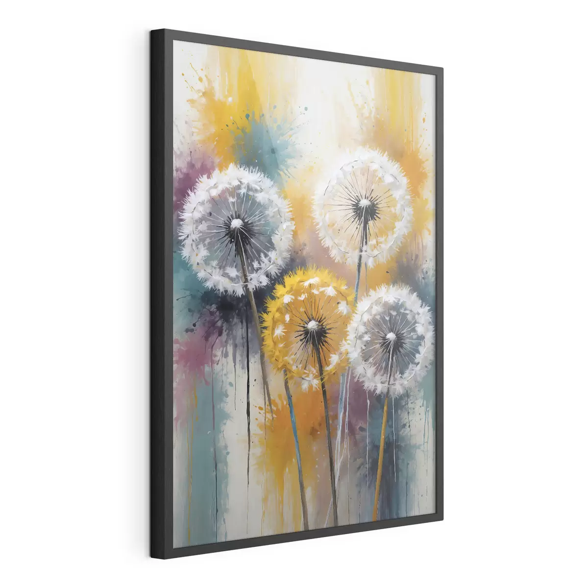 Poster Pissenlits sur fond coloré f38060