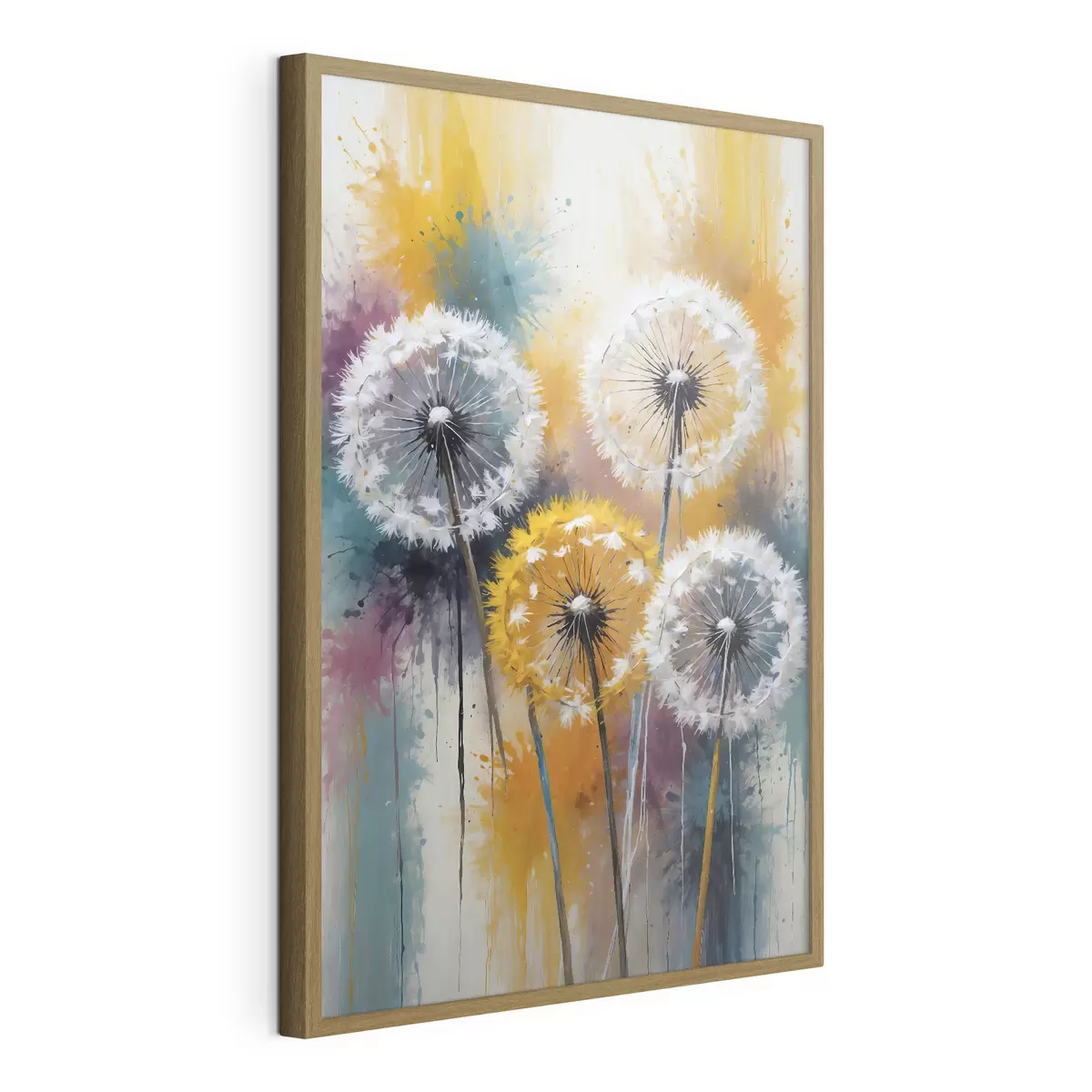 Poster Pissenlits sur fond coloré f38060