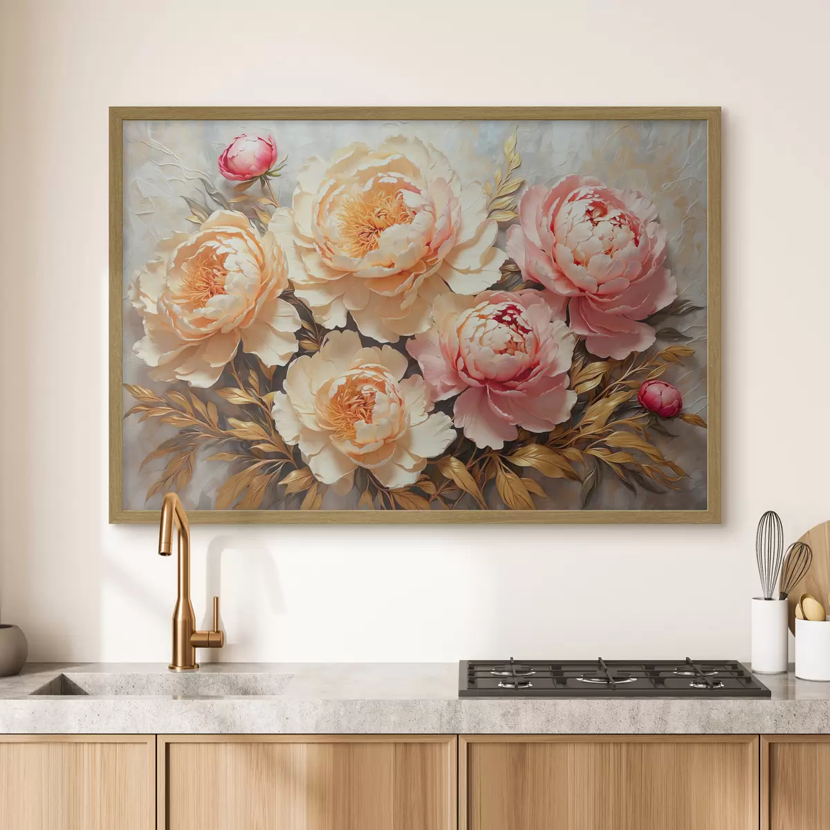 Poster Pivoines aux couleurs chaudes f38065