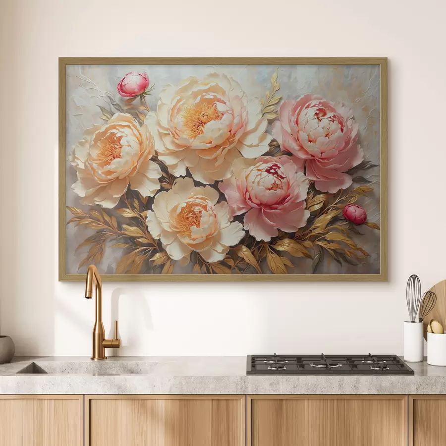 Papier peint Pivoines aux couleurs chaudes f38065