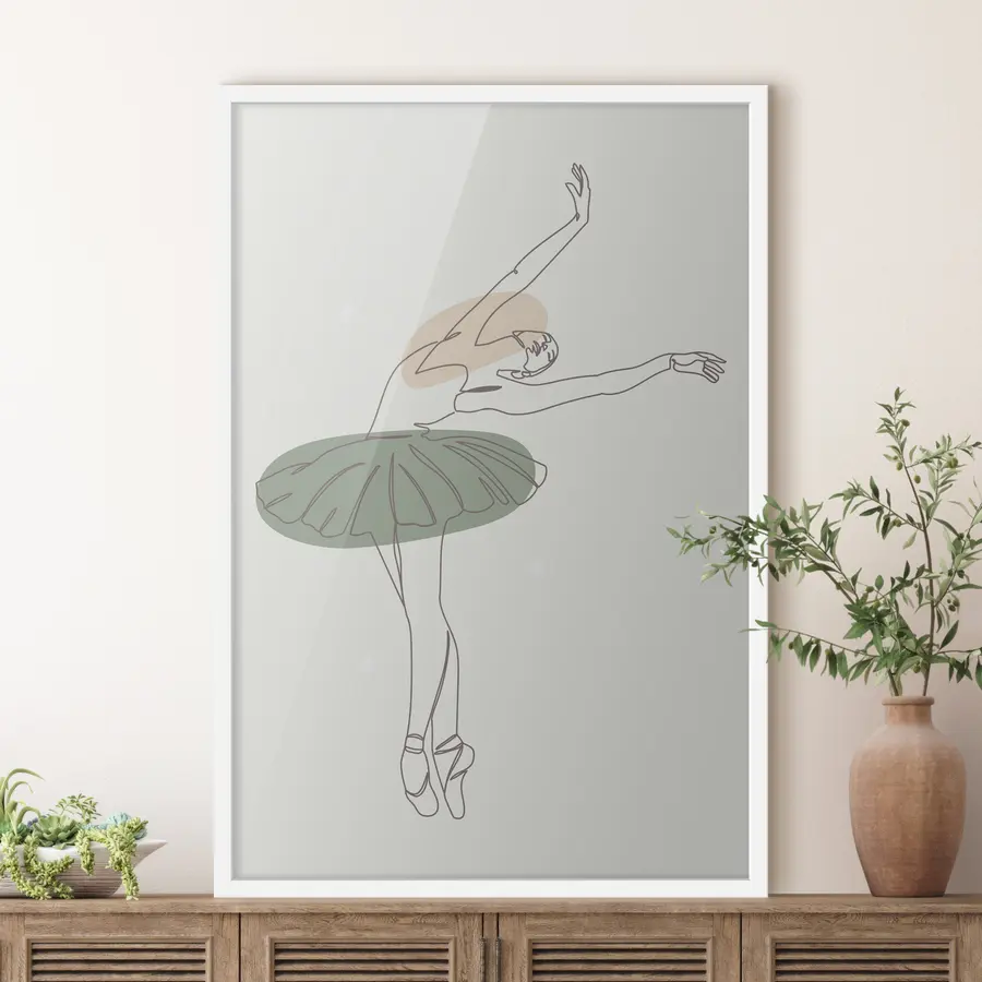 Papier peint Lignes de minimalisme boho style ballerine fille f38076