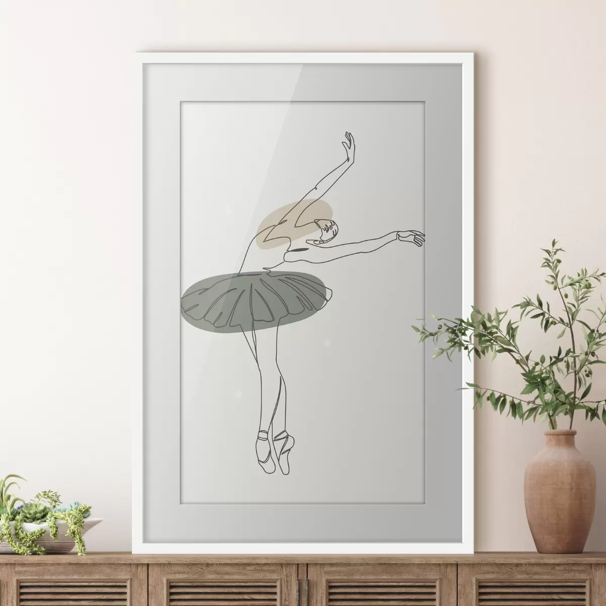 Poster Lignes de minimalisme boho style ballerine fille f38076