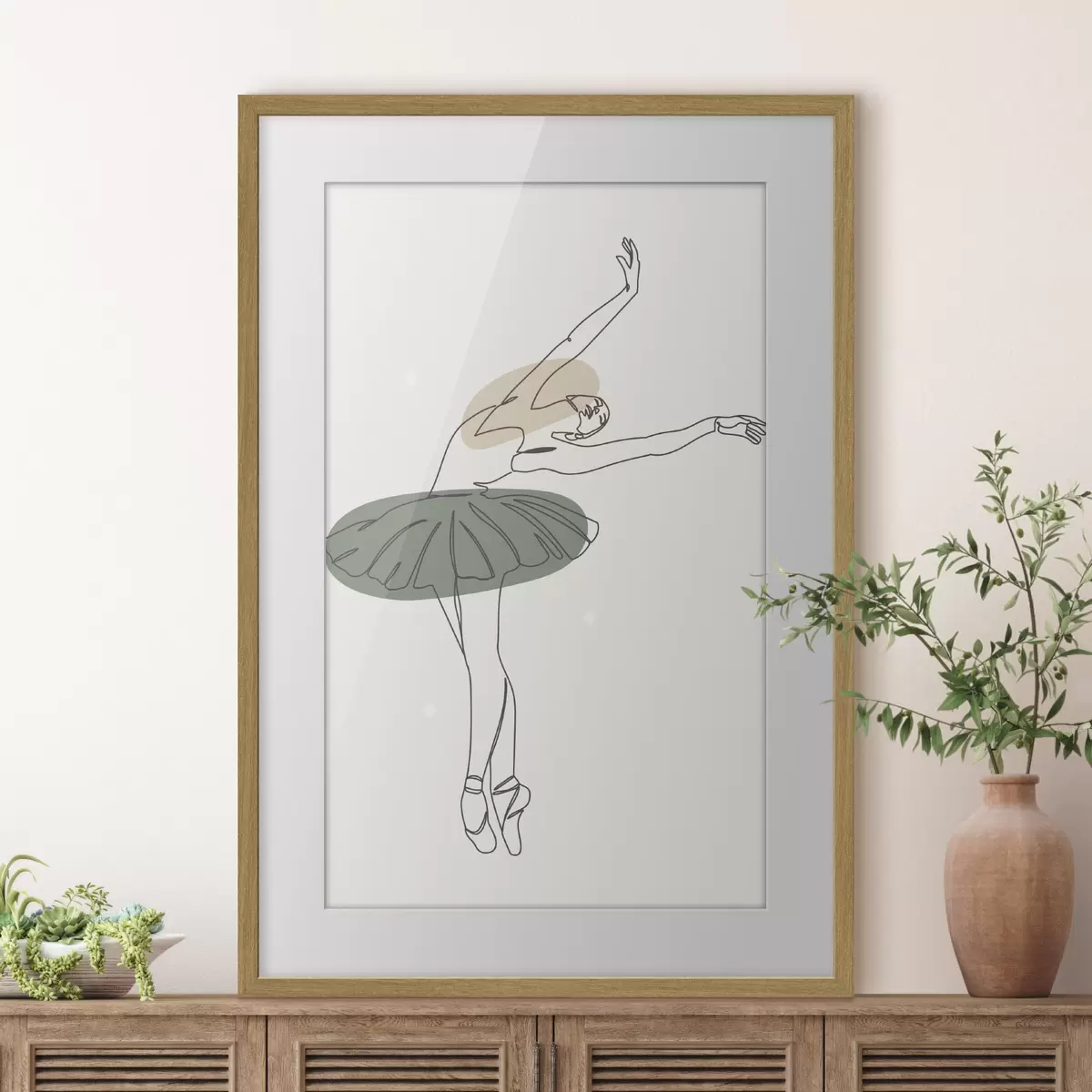 Poster Lignes de minimalisme boho style ballerine fille f38076