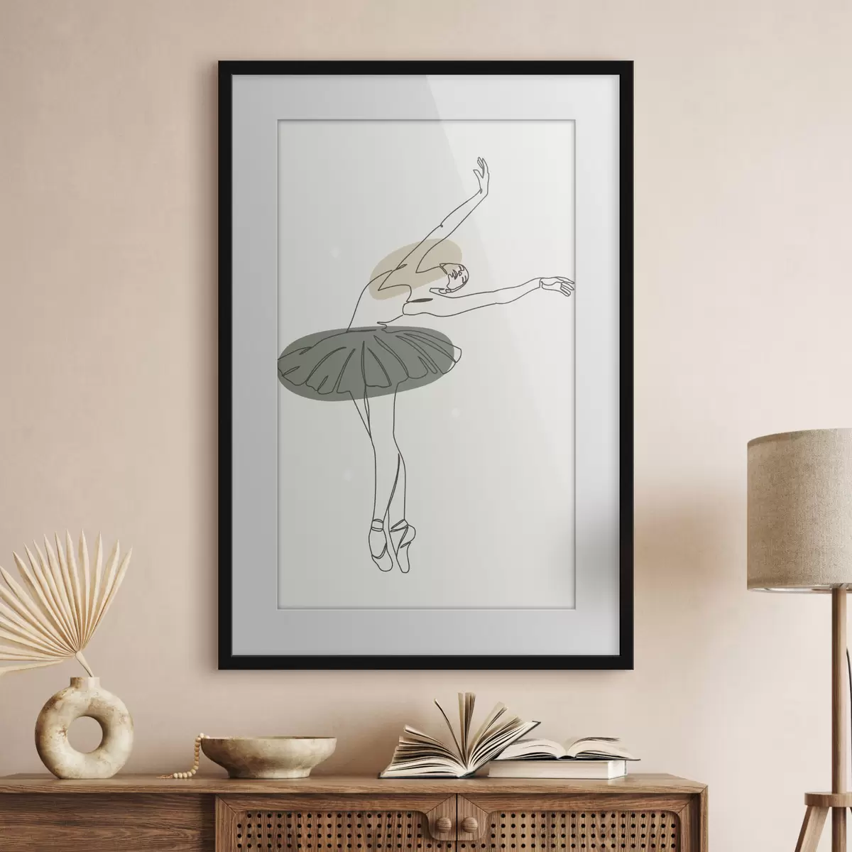 Poster Lignes de minimalisme boho style ballerine fille f38076