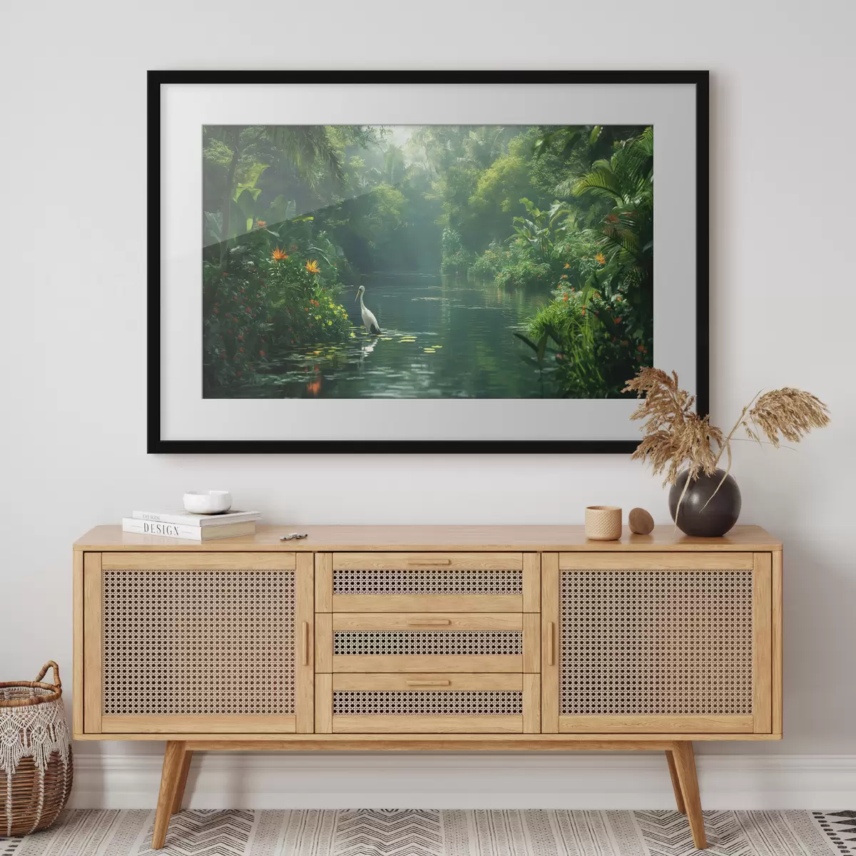 Poster Lac dans la forêt tropicale f38091