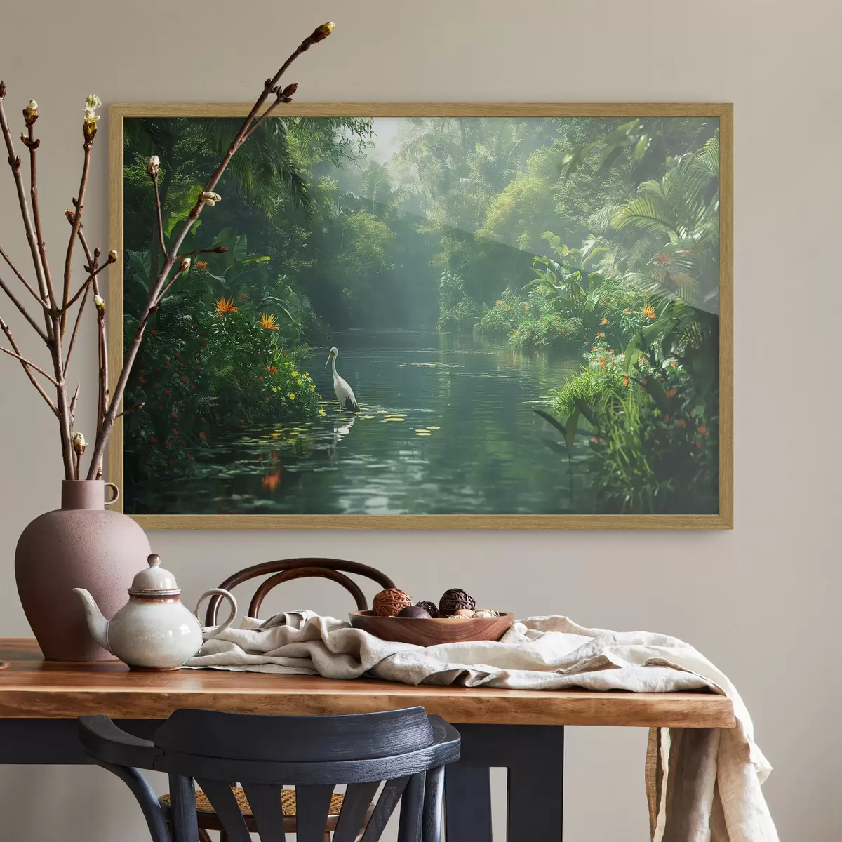 Poster Lac dans la forêt tropicale f38091