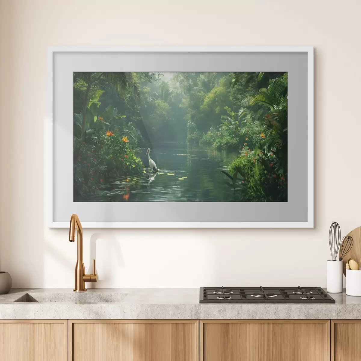 Poster Lac dans la forêt tropicale f38091