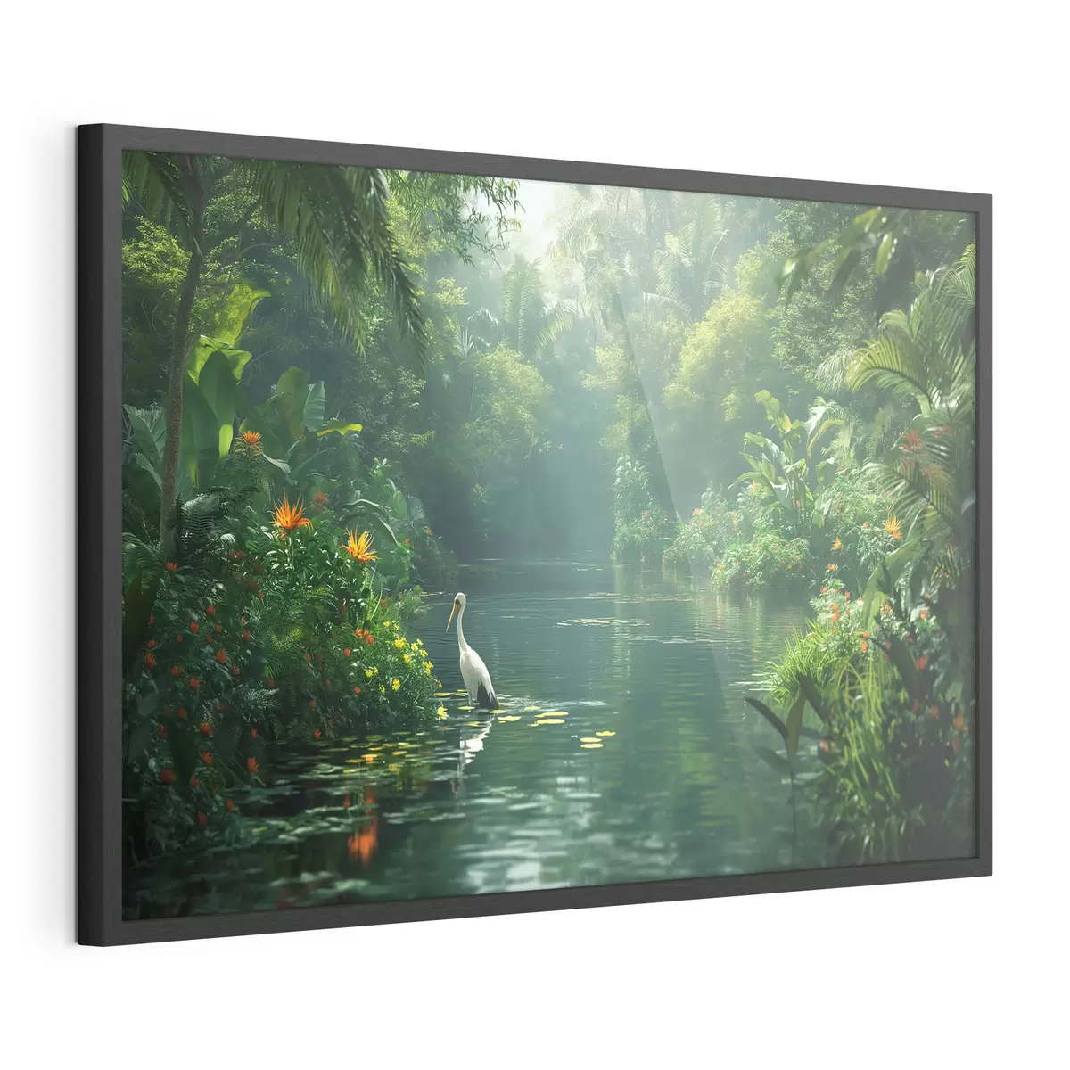Poster Lac dans la forêt tropicale f38091