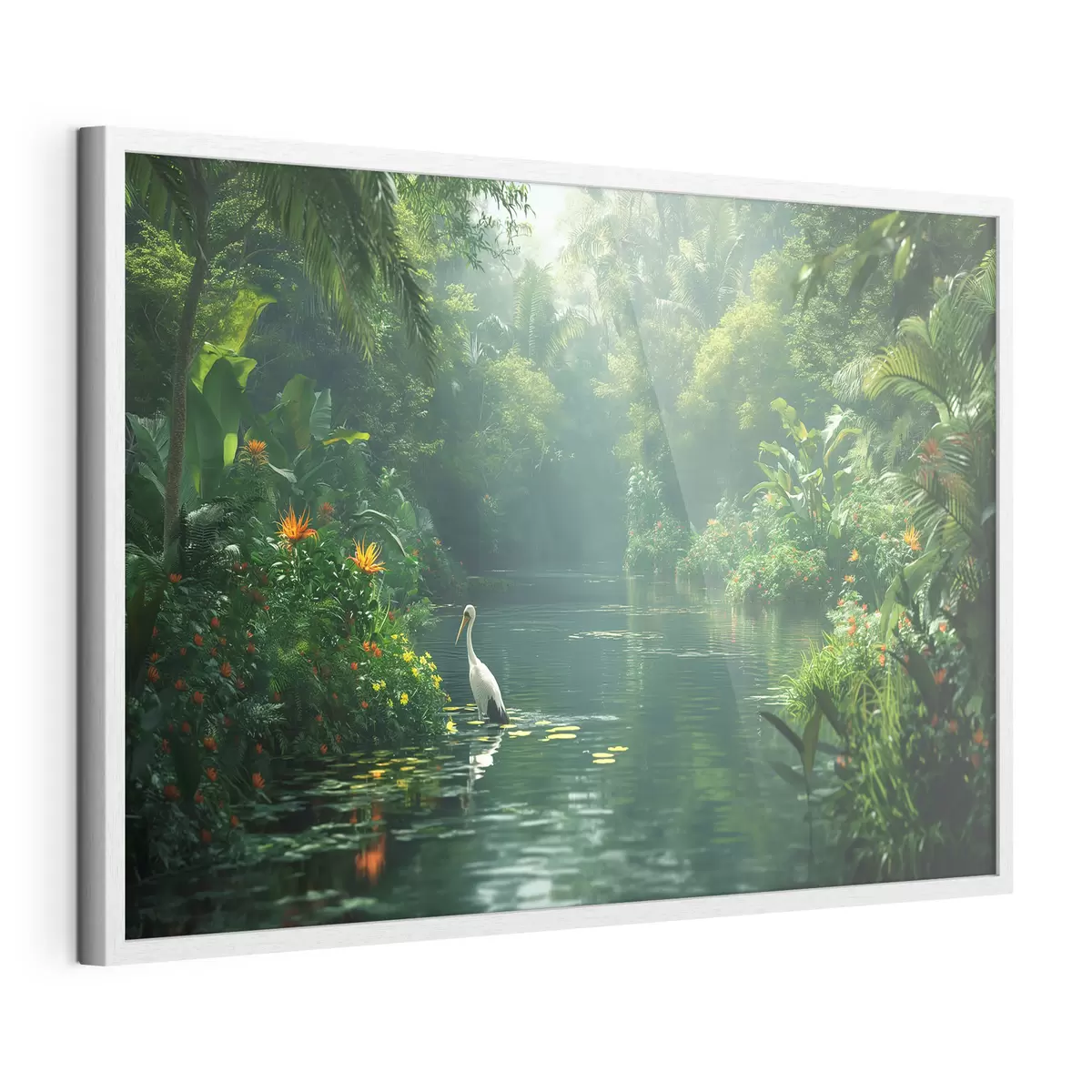 Poster Lac dans la forêt tropicale f38091