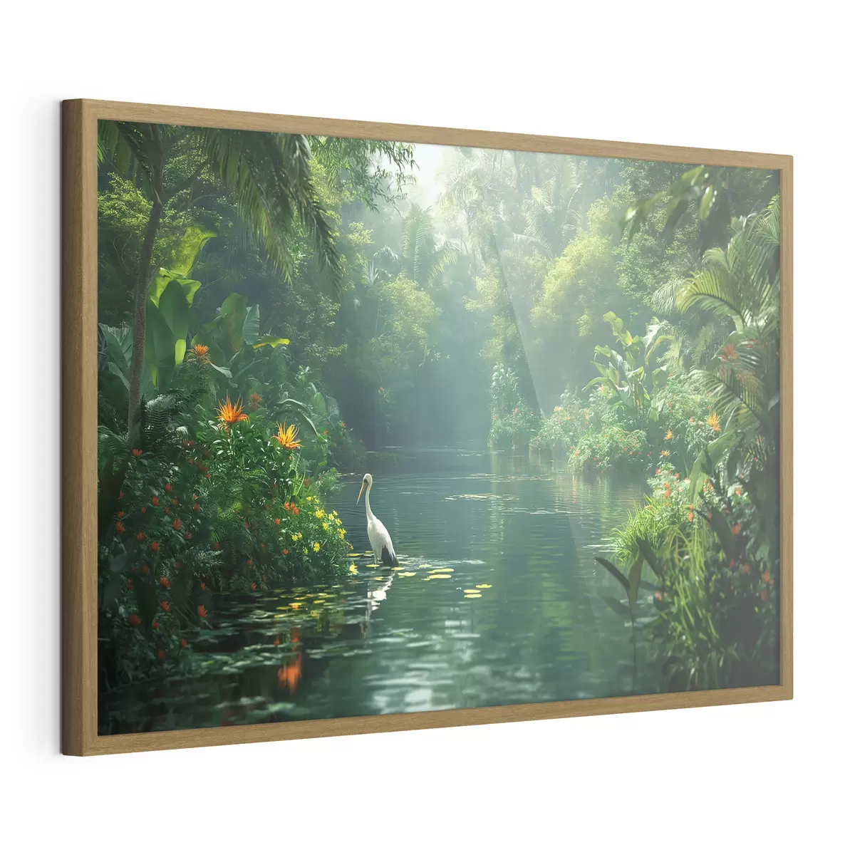 Poster Lac dans la forêt tropicale f38091