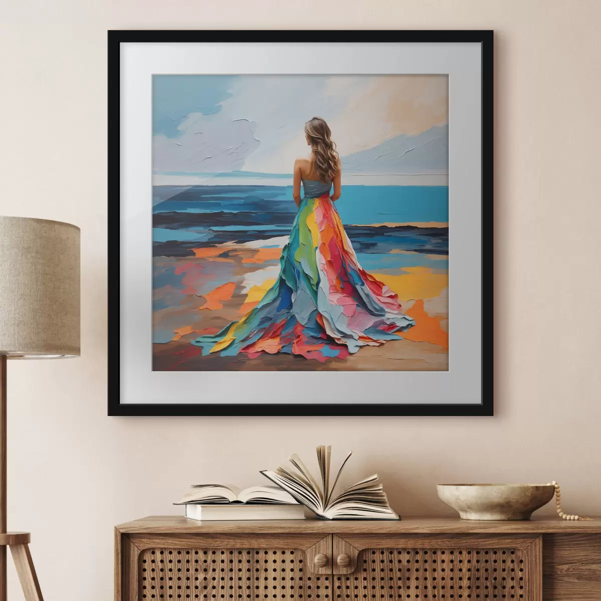 Poster Femme au bord de la mer f38171