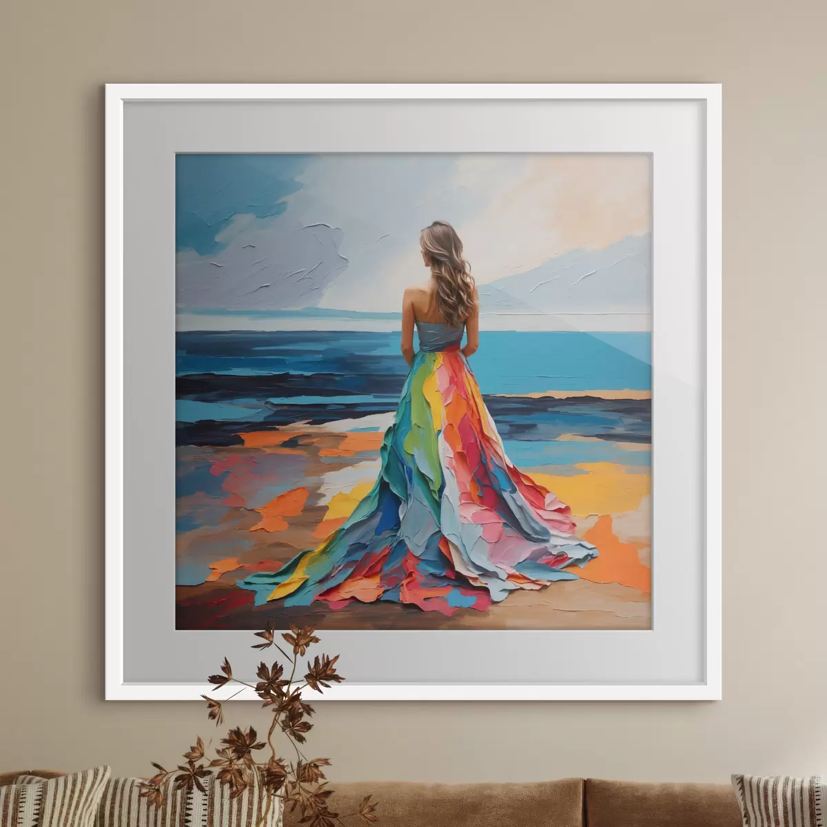 Poster Femme au bord de la mer f38171